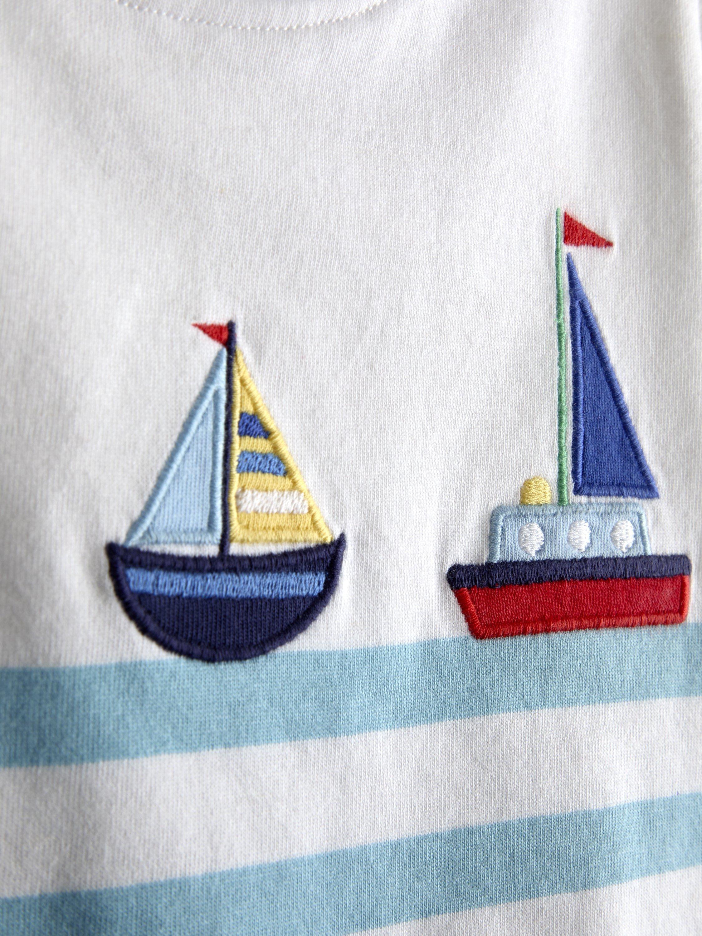 Kids' Short Sleeve Boat T-Shirt, Pack of 2, Indigo Blue
