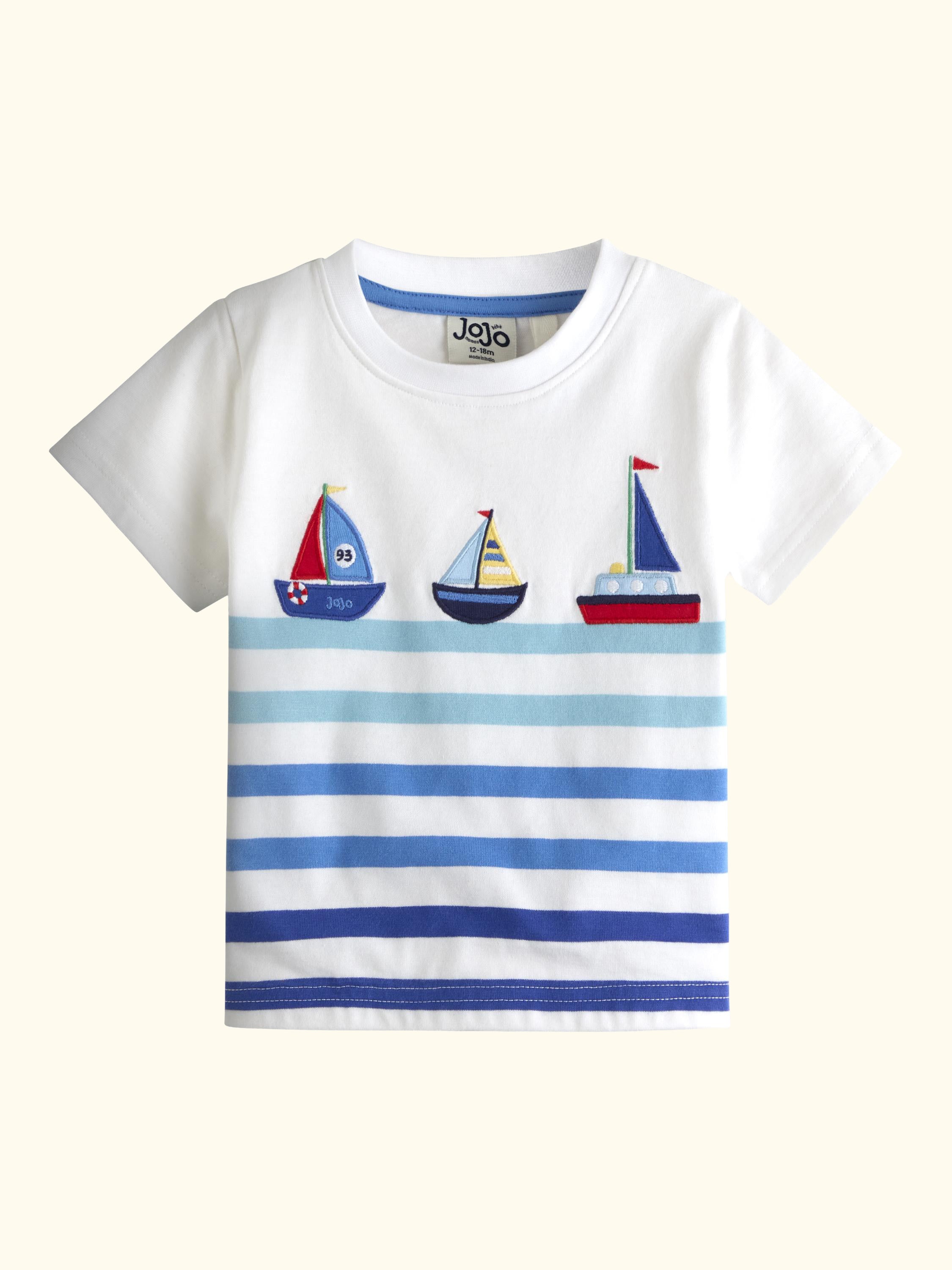 Kids' Short Sleeve Boat T-Shirt, Pack of 2, Indigo Blue