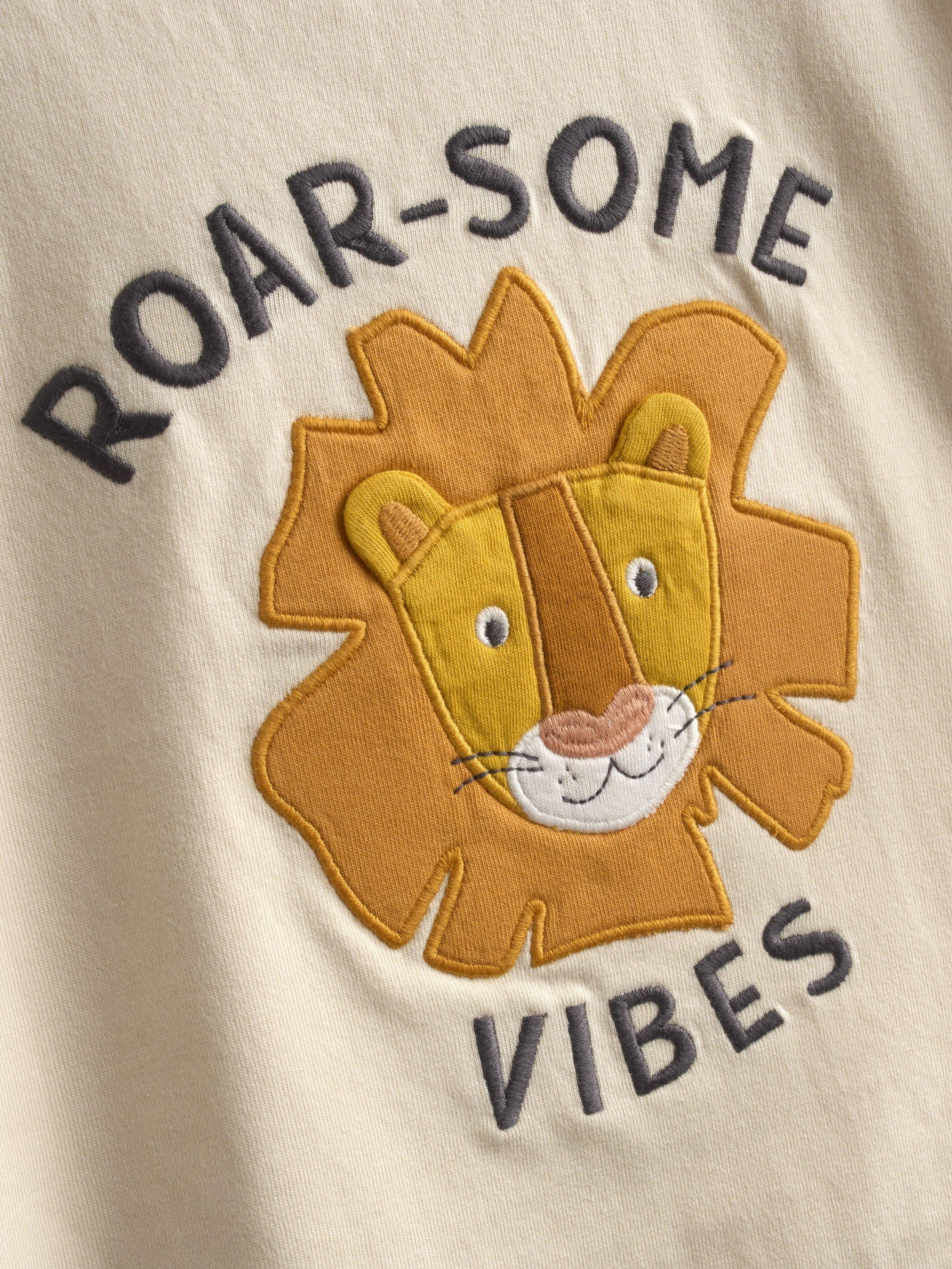 Kids' Roarsome Lion Appliqué T-Shirt, Pack of 2, Mid Orange