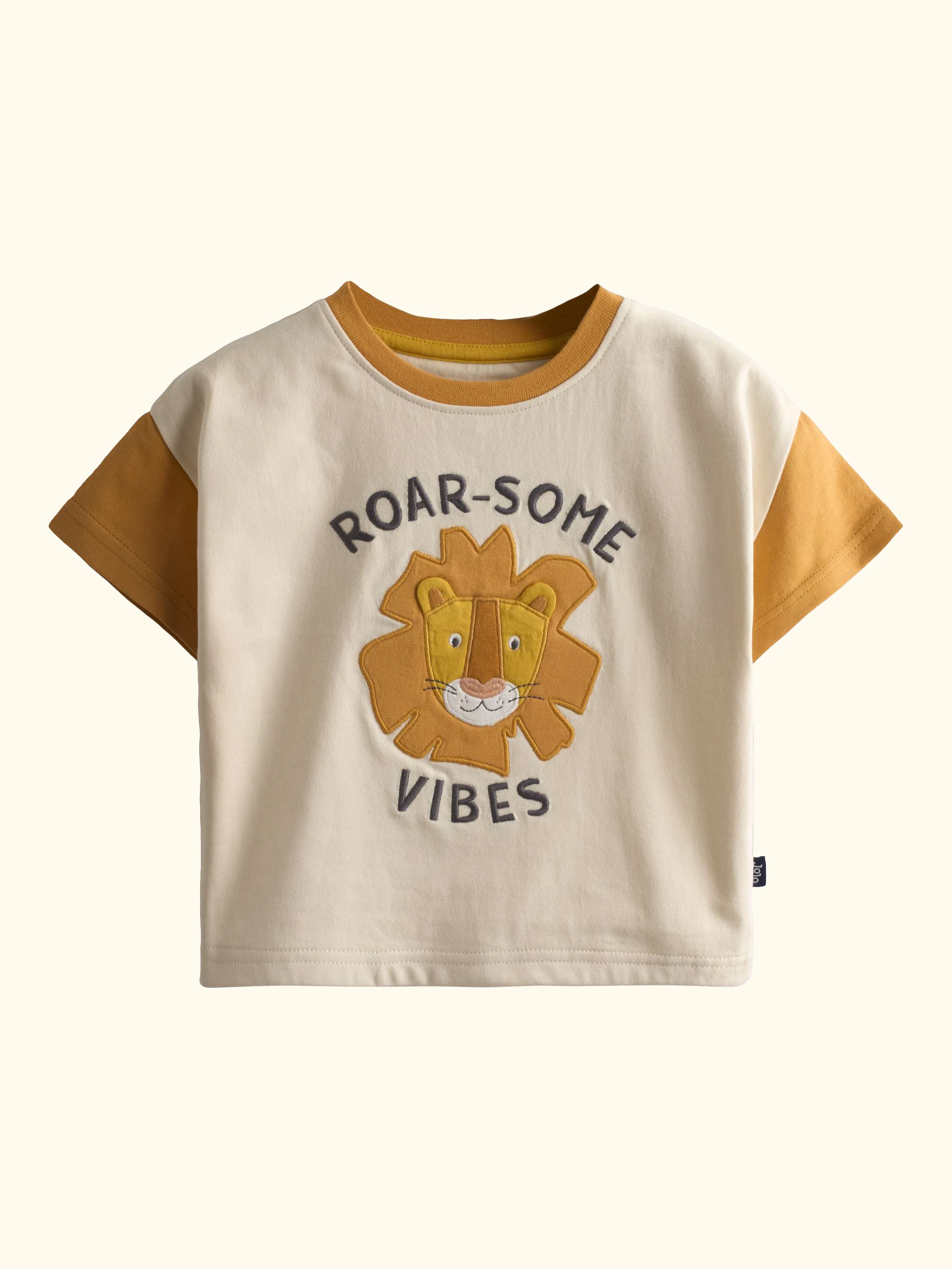 Kids' Roarsome Lion Appliqué T-Shirt, Pack of 2, Mid Orange