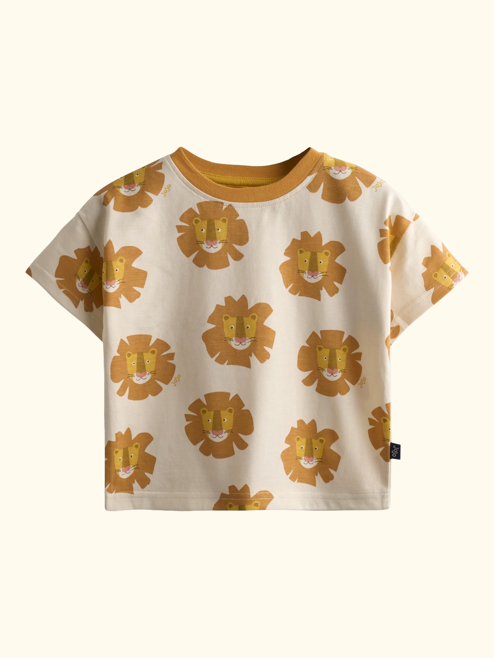 Kids' Roarsome Lion Appliqué T-Shirt, Pack of 2, Mid Orange