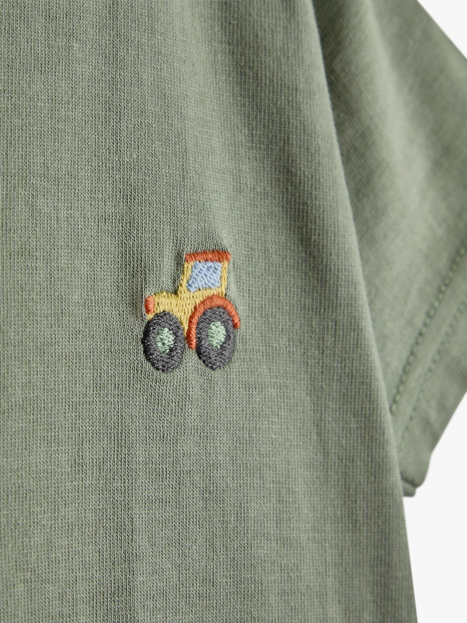 Kids' Tractor Applique T-Shirt, Pack of 2, Khaki/Multi