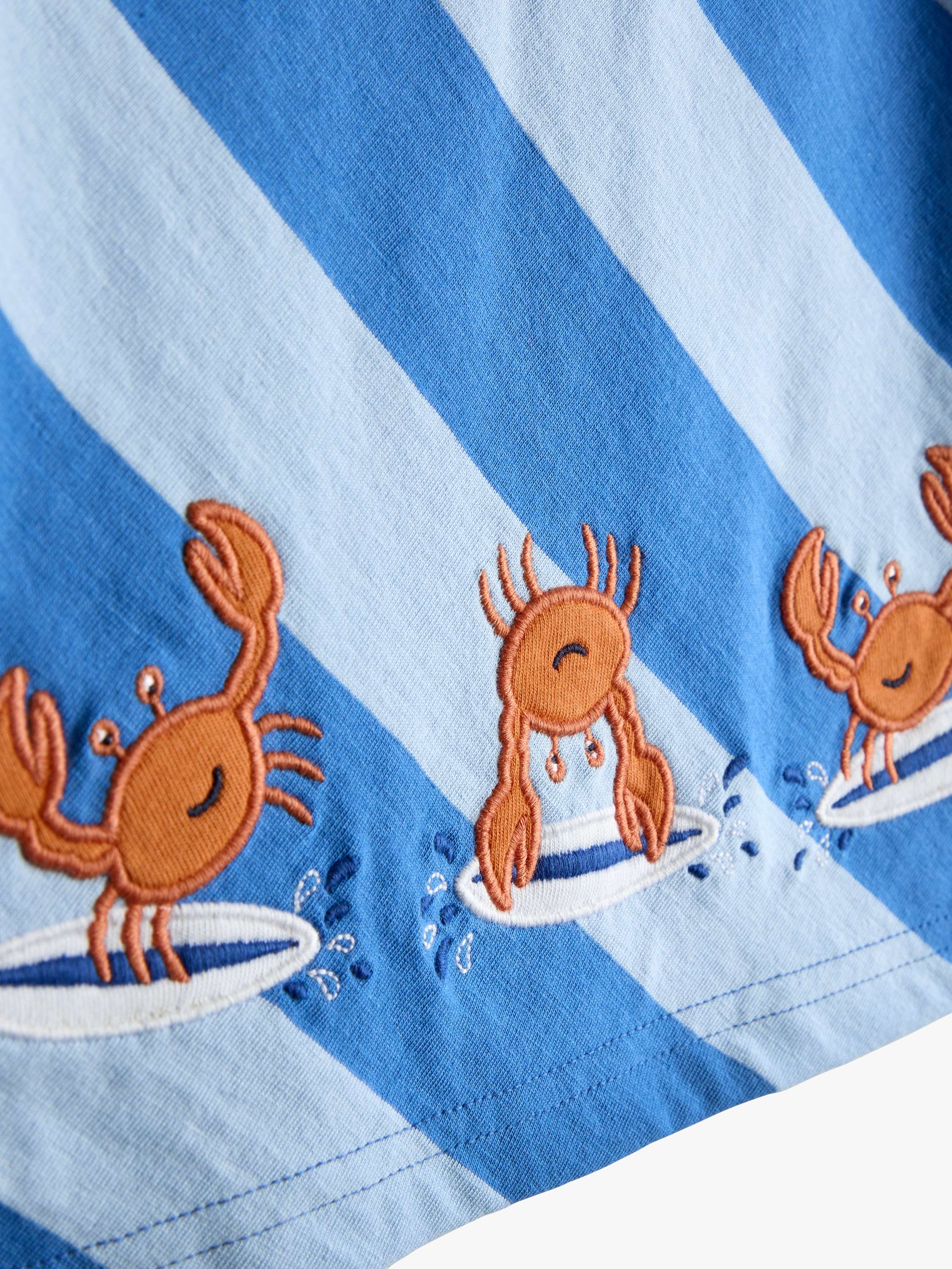 Kids' Surf's Up Crab Appliqué T-Shirt, Chambray Blue
