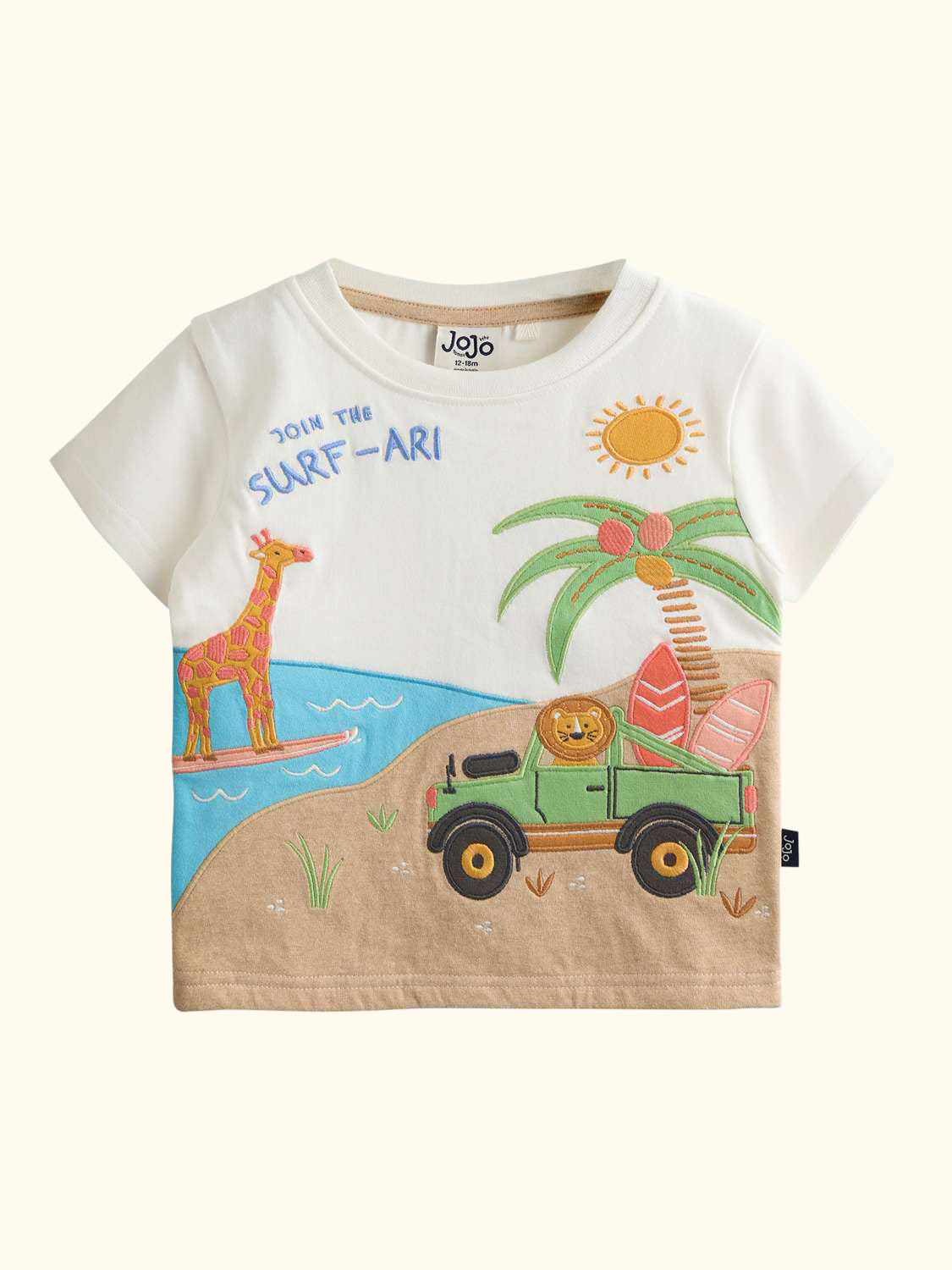 Kids' Safari Applique T-Shirt, Cream