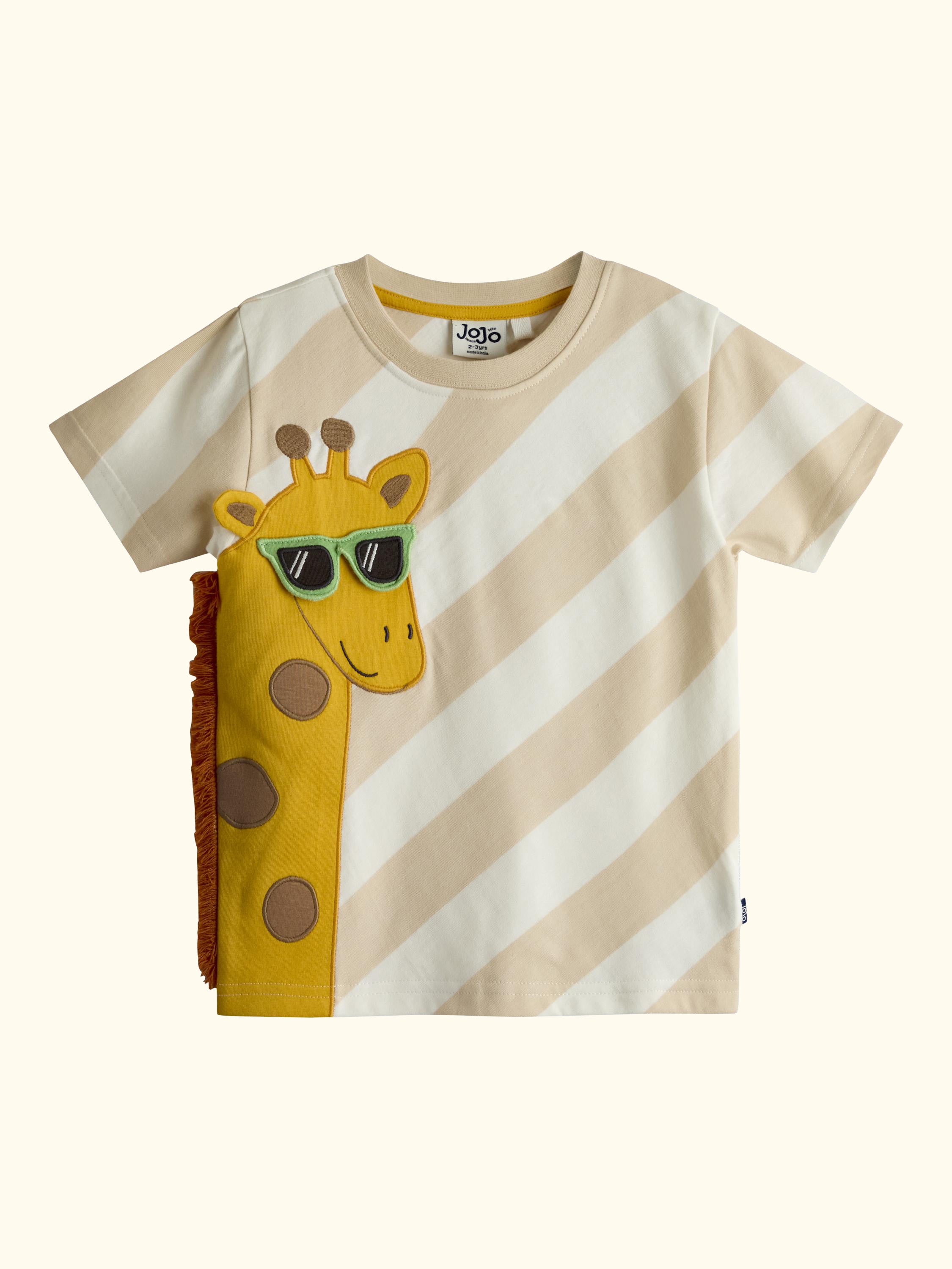 Kids' Giraffe Applique T-Shirt, Stone