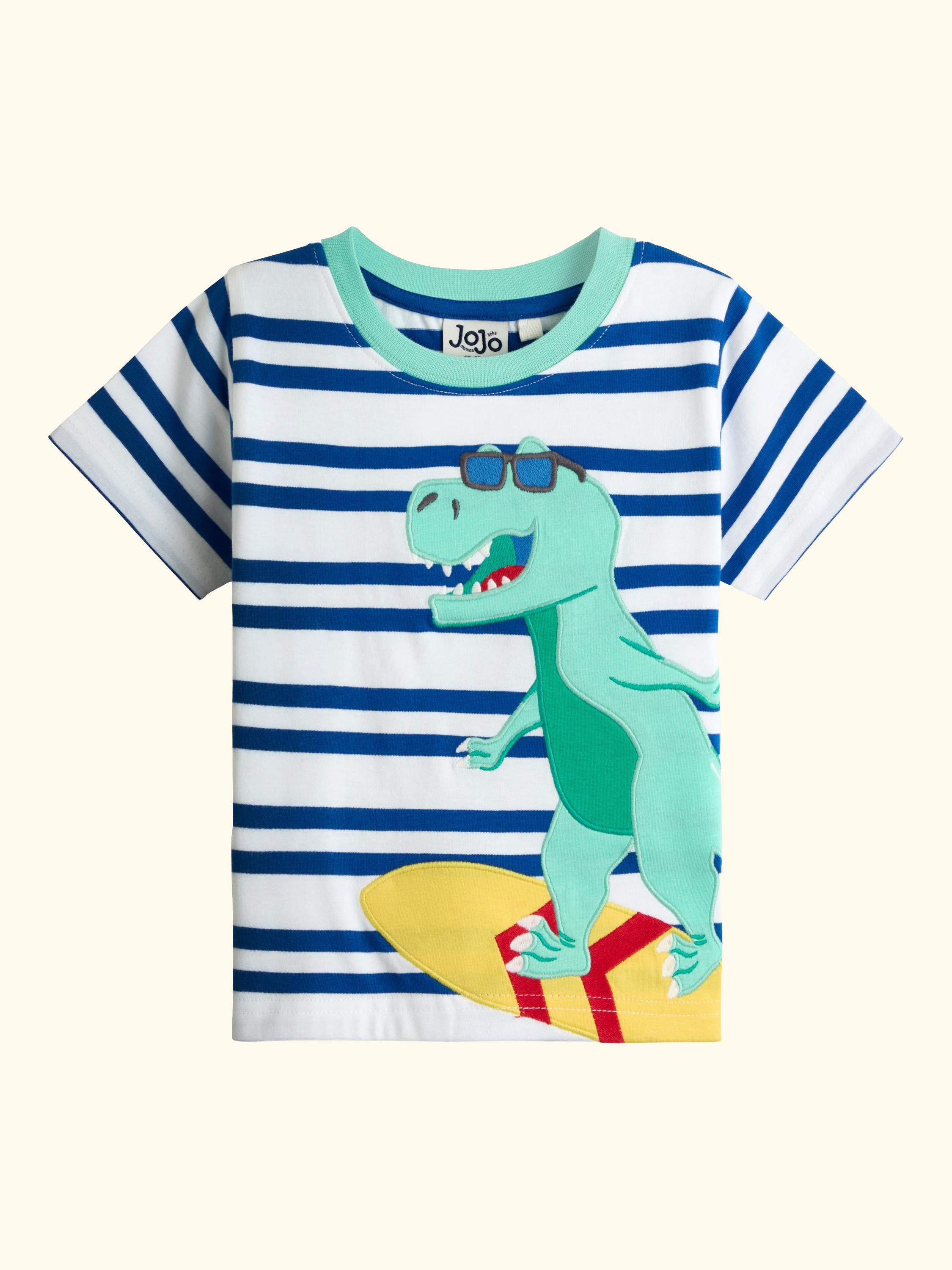 Kids' Dino Appliqué T-Shirt, Dark Blue