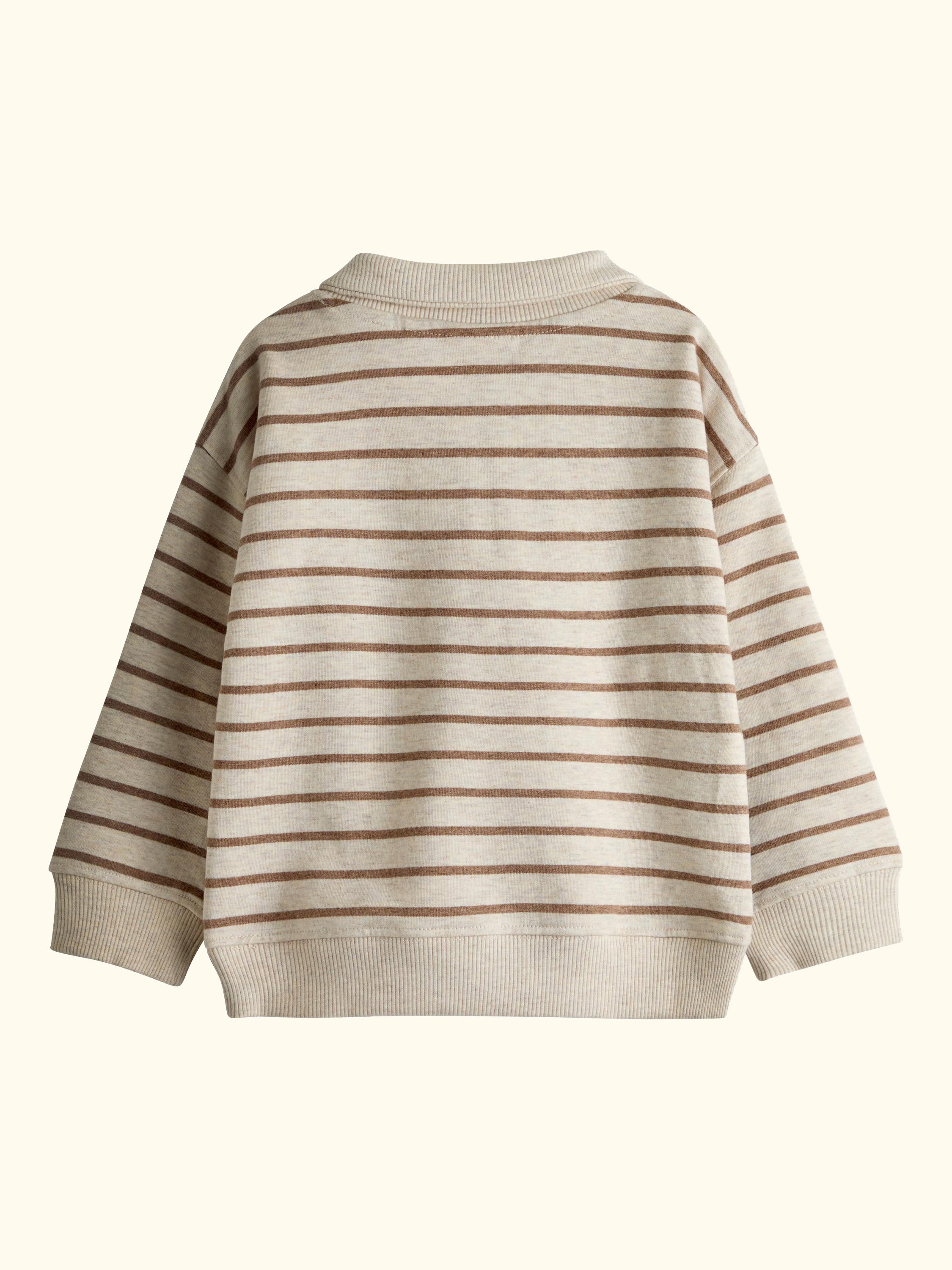 Kids' Half Zip Tractor Sweatshirt, Natural Marl