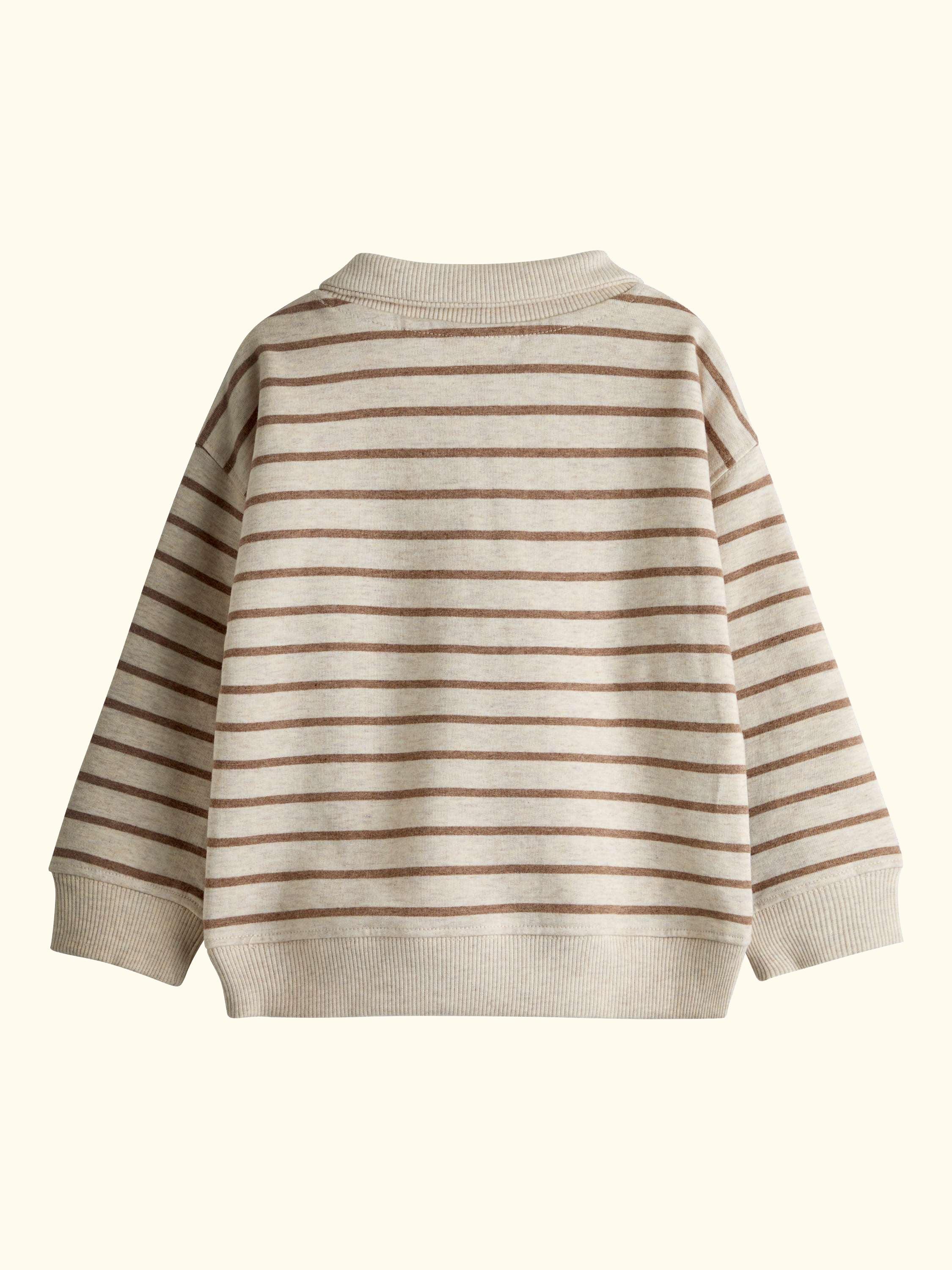 Kids' Half Zip Tractor Sweatshirt, Natural Marl