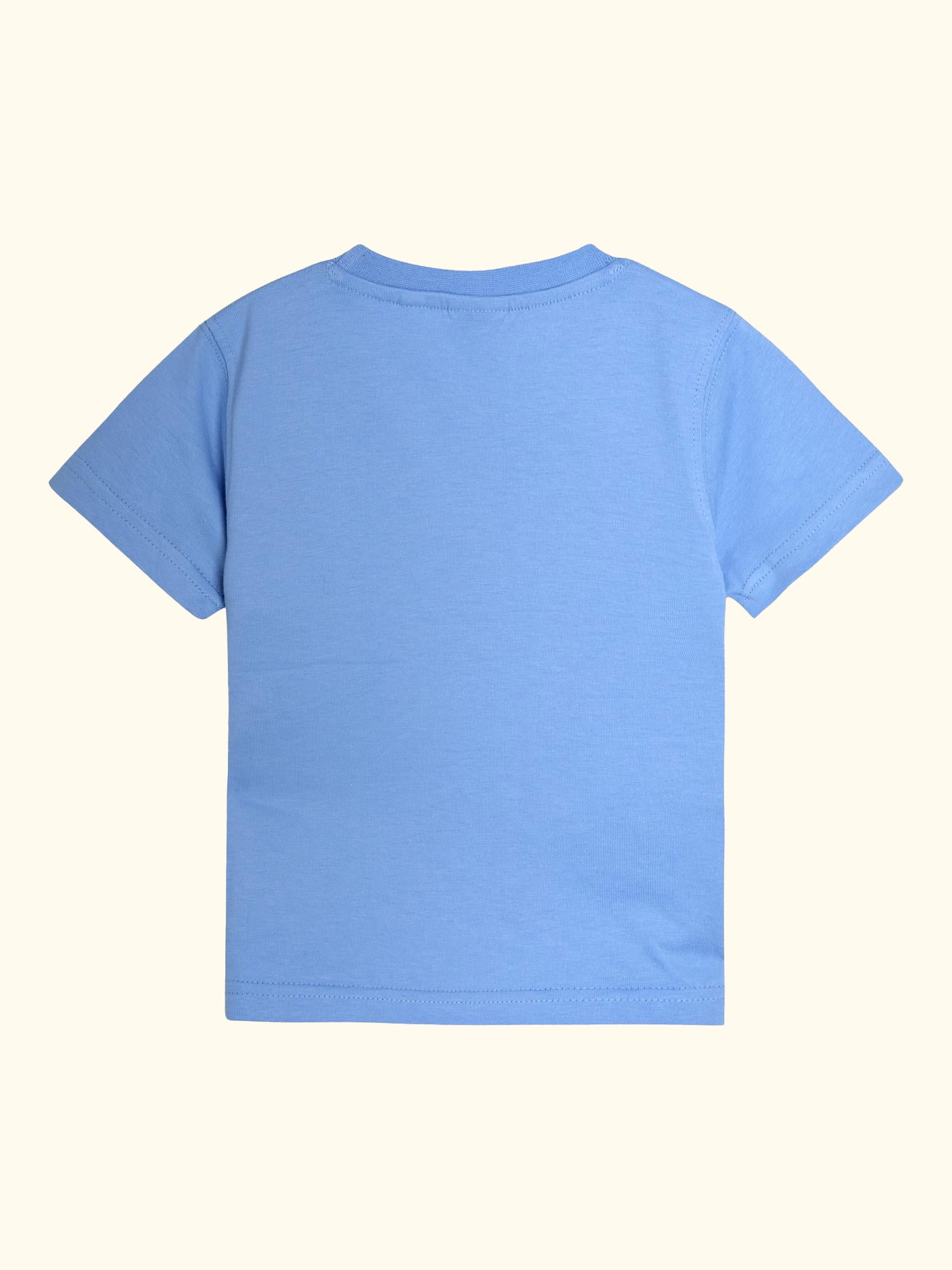 Kids' Farm Scene Interactive Appliqué T-Shirt, Light Blue Marl