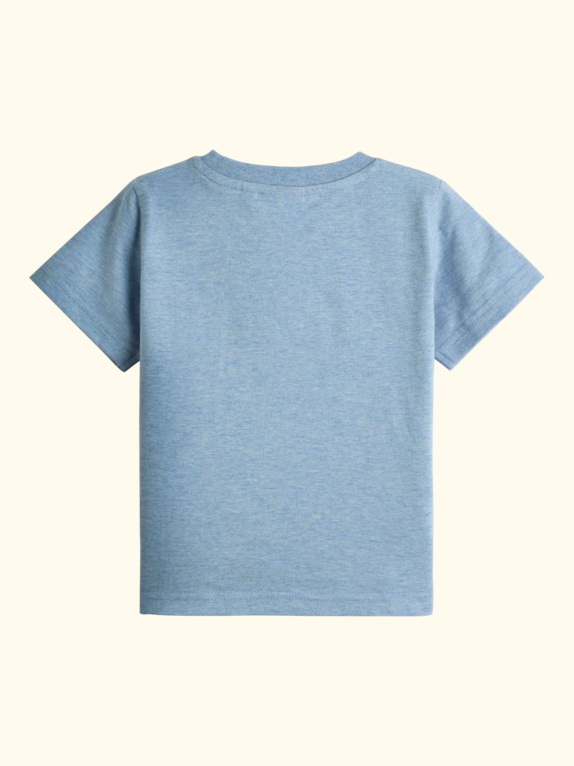 Kids' Lighthouse Scene Appliqué T-Shirt, Light Blue Marl