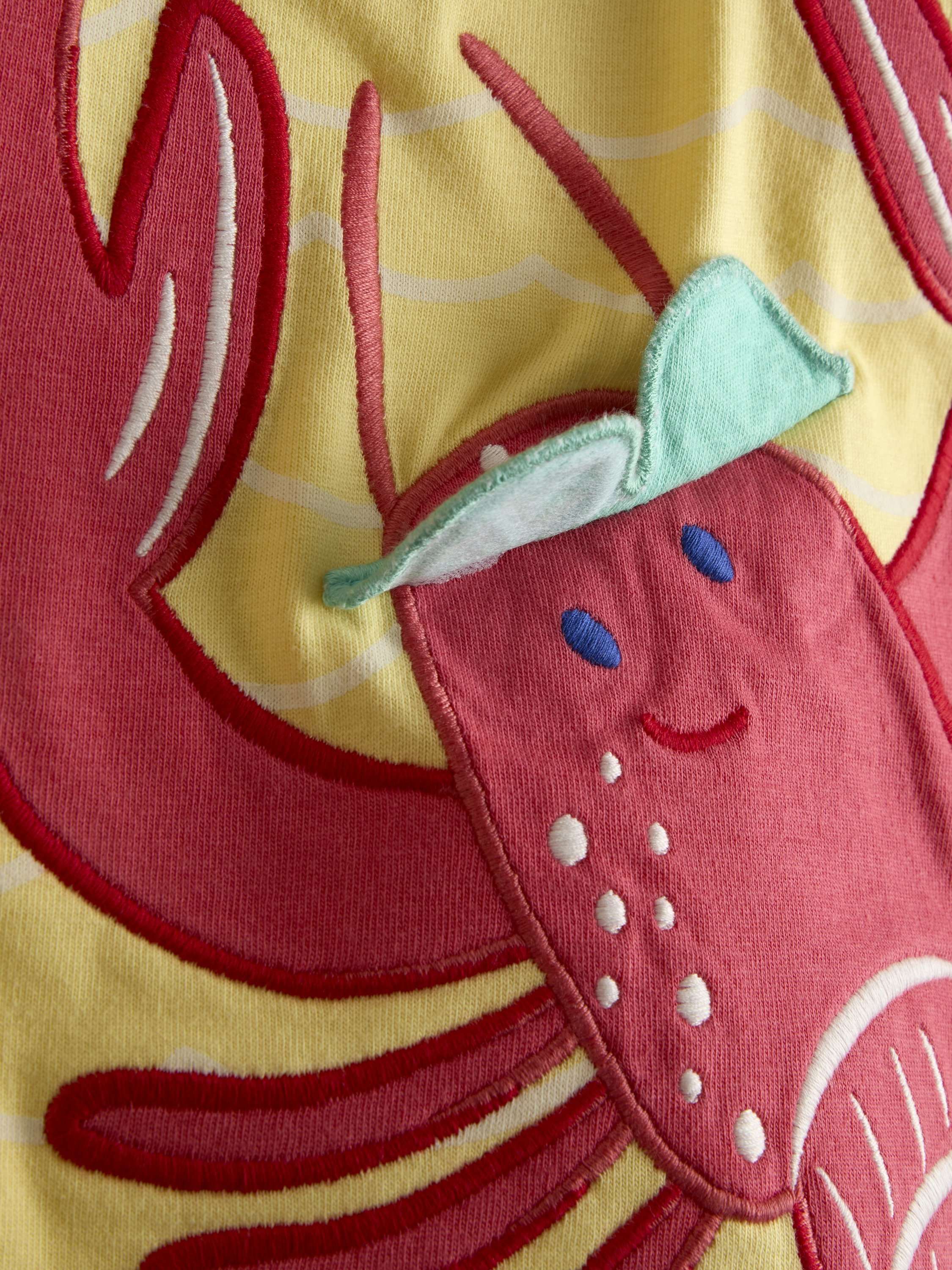 Kids' Lobster Character Applique T-Shirt, Mid Yellow