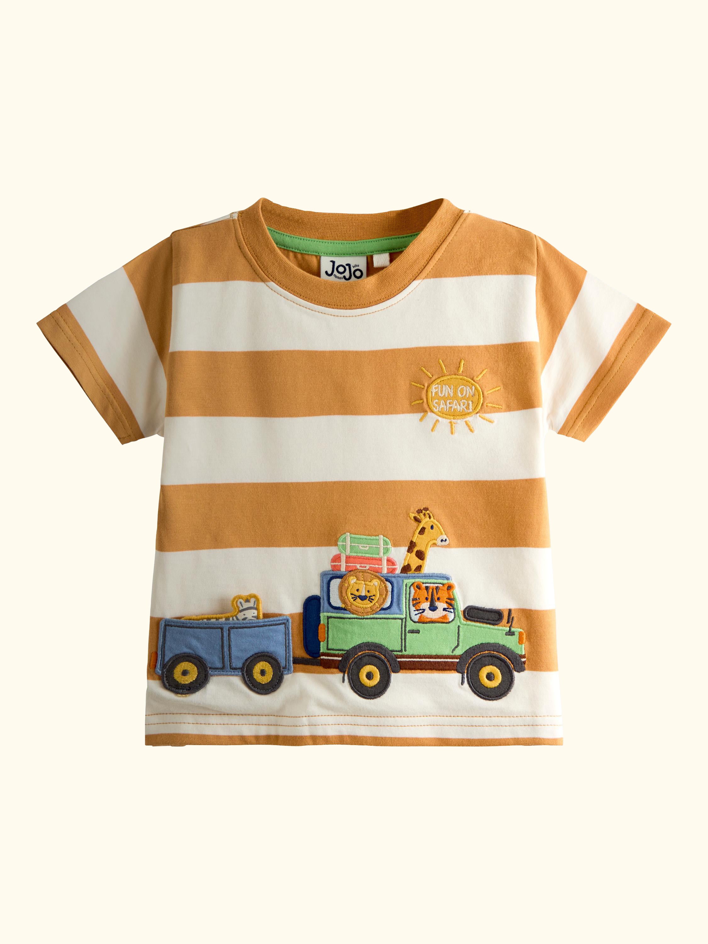 Kids' Safari Fun Short Sleeve Applique T-Shirt, Mustard Yellow
