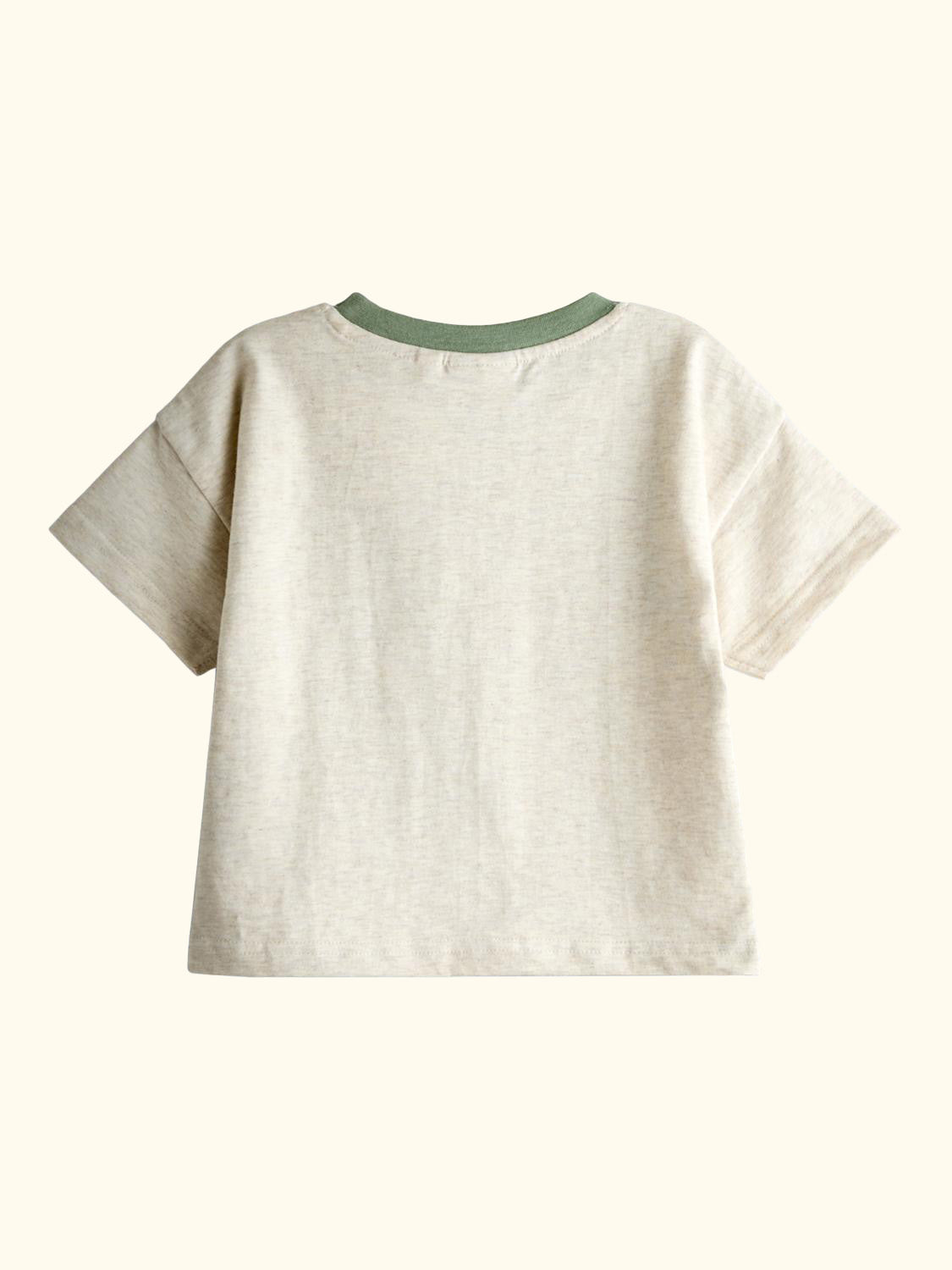 Kids' Safari Stamp Embroidered T-Shirt, Natural Marl