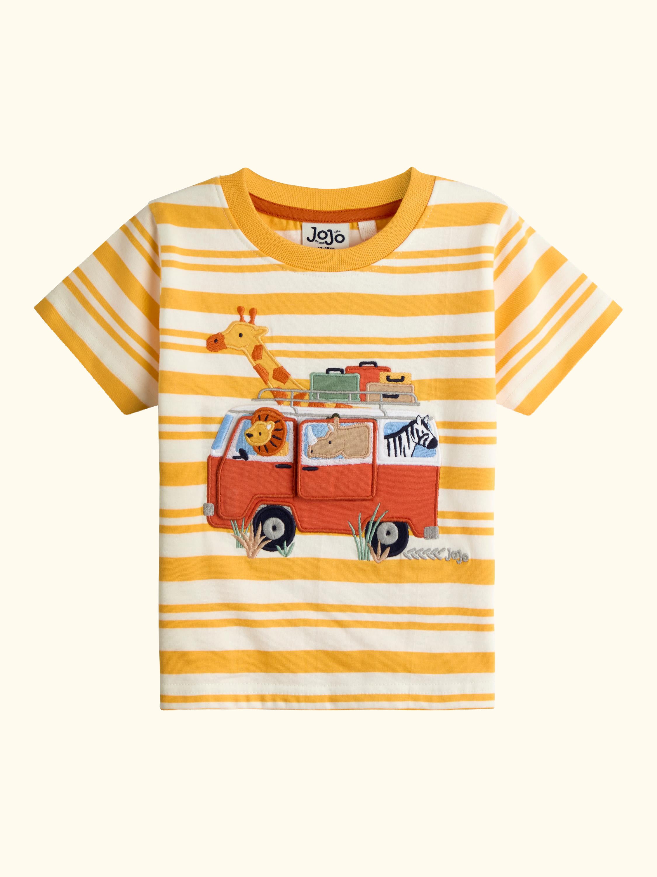 Kids' Safari Short Sleeve Applique T-Shirt, Mustard Yellow