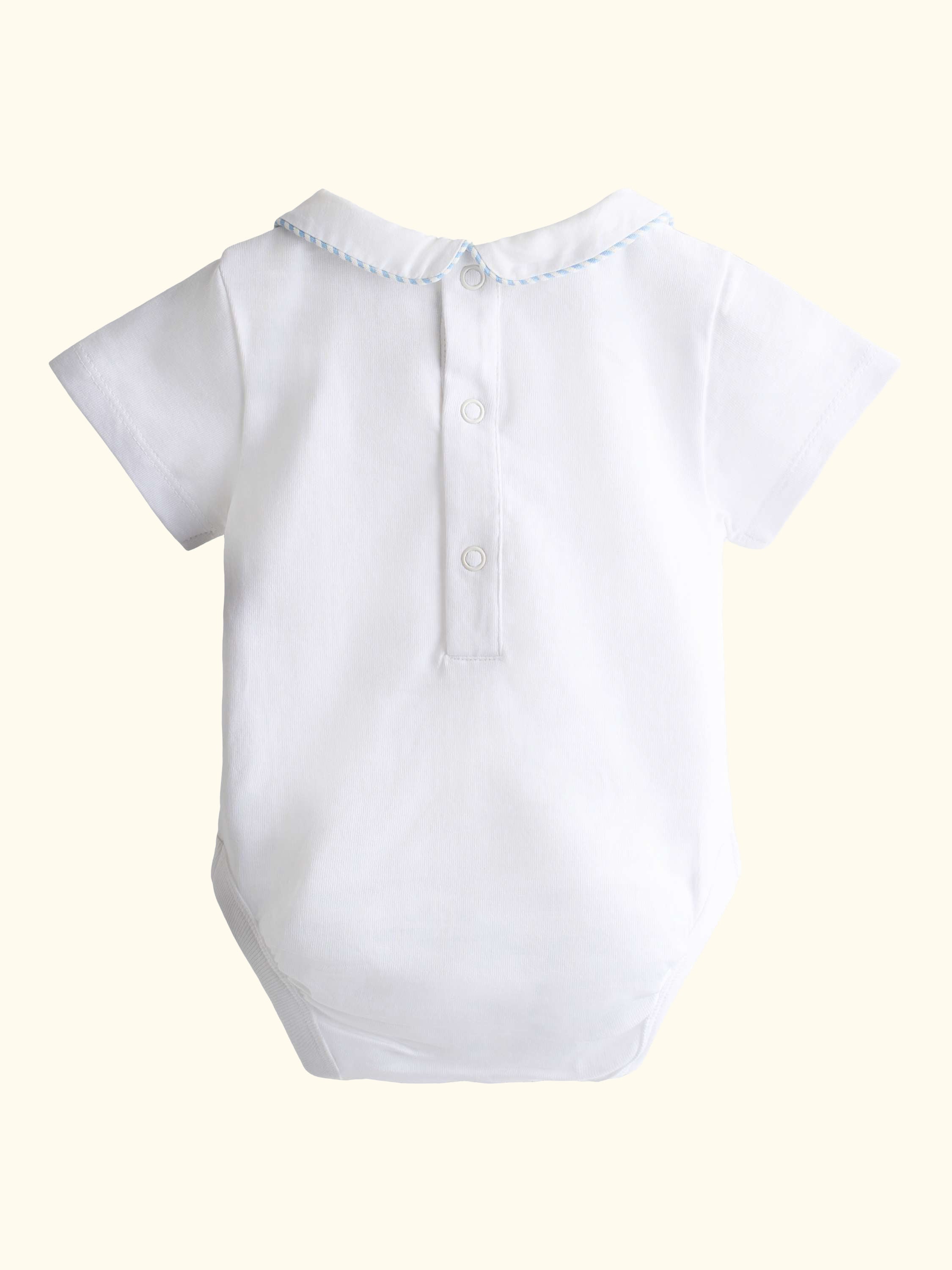 Baby Embroidered Dungarees and Bodysuit Set, Light Blue