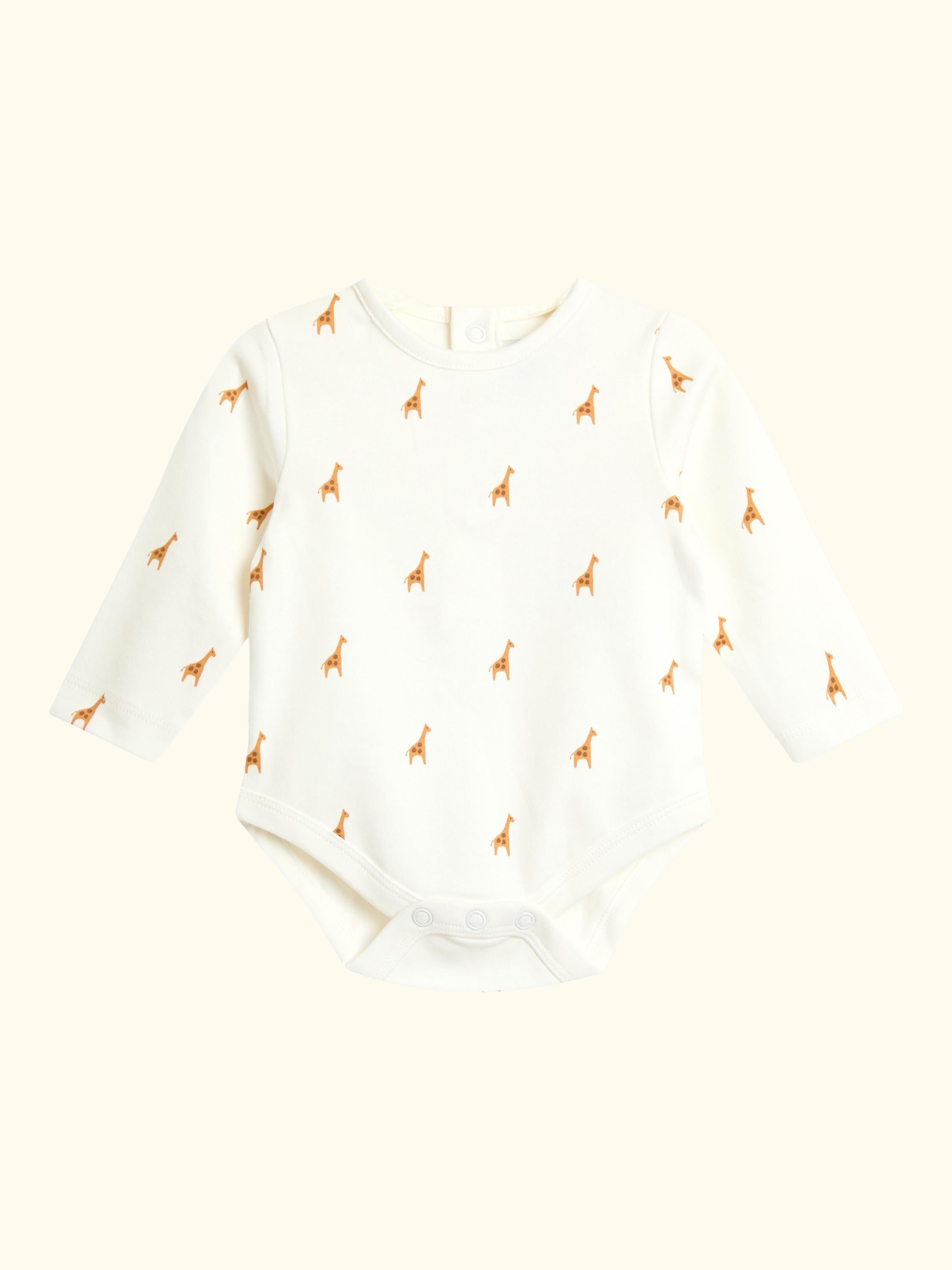Baby Giraffe Rib Velour Dungarees & Bodysuit Set, Blue
