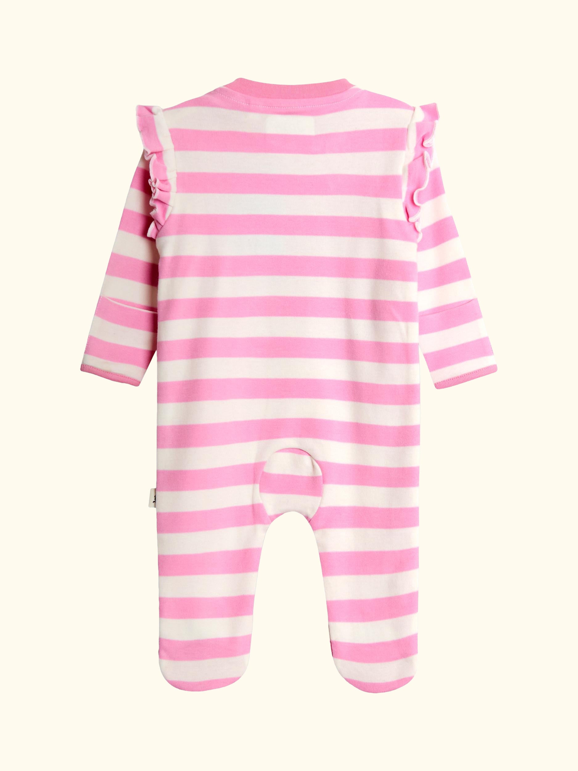 Baby Cherry Appliqué Zip Footed Sleepsuit, Pink