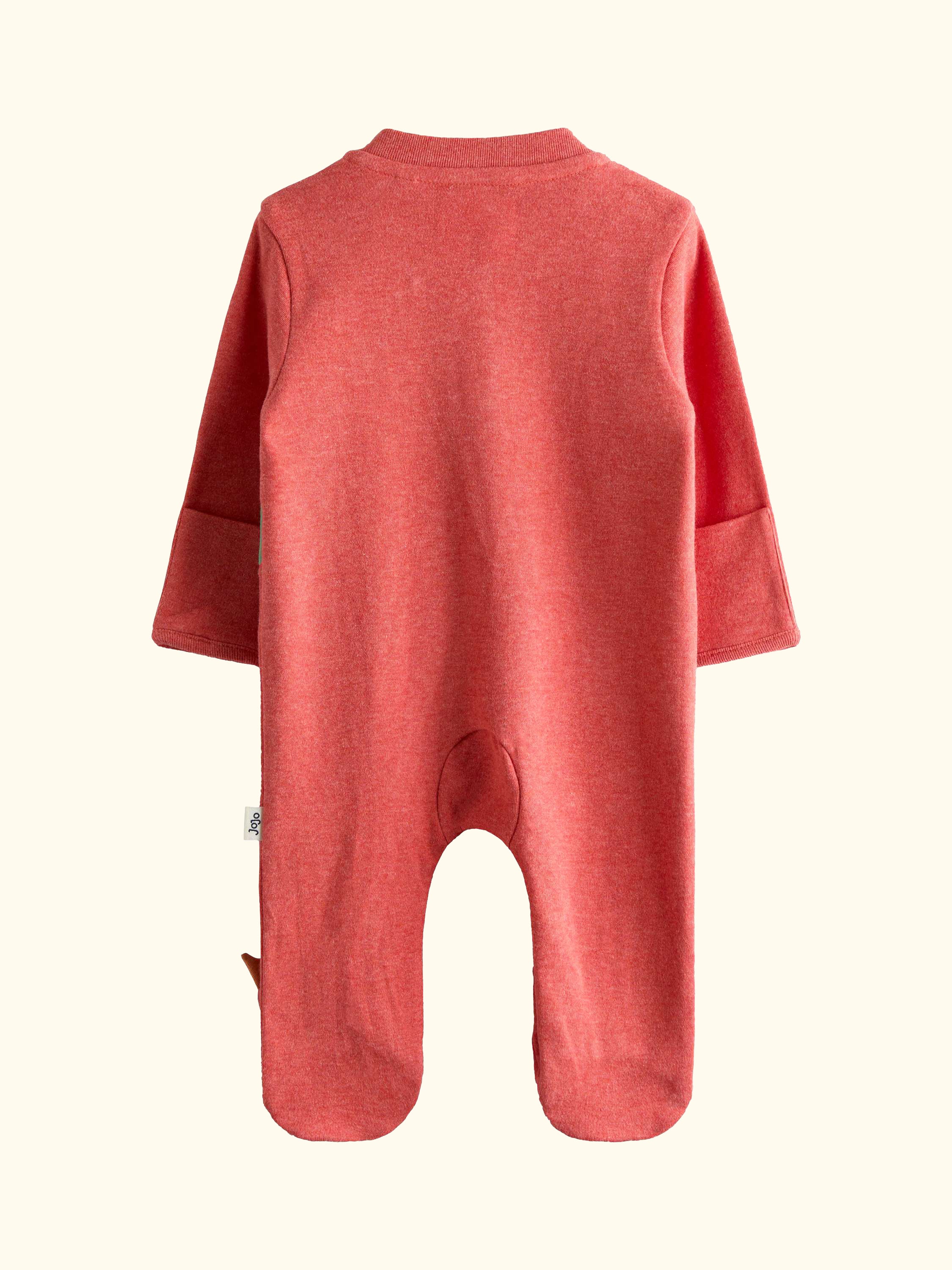 Baby Zipped Dinosaur Sleep Suit, Rust