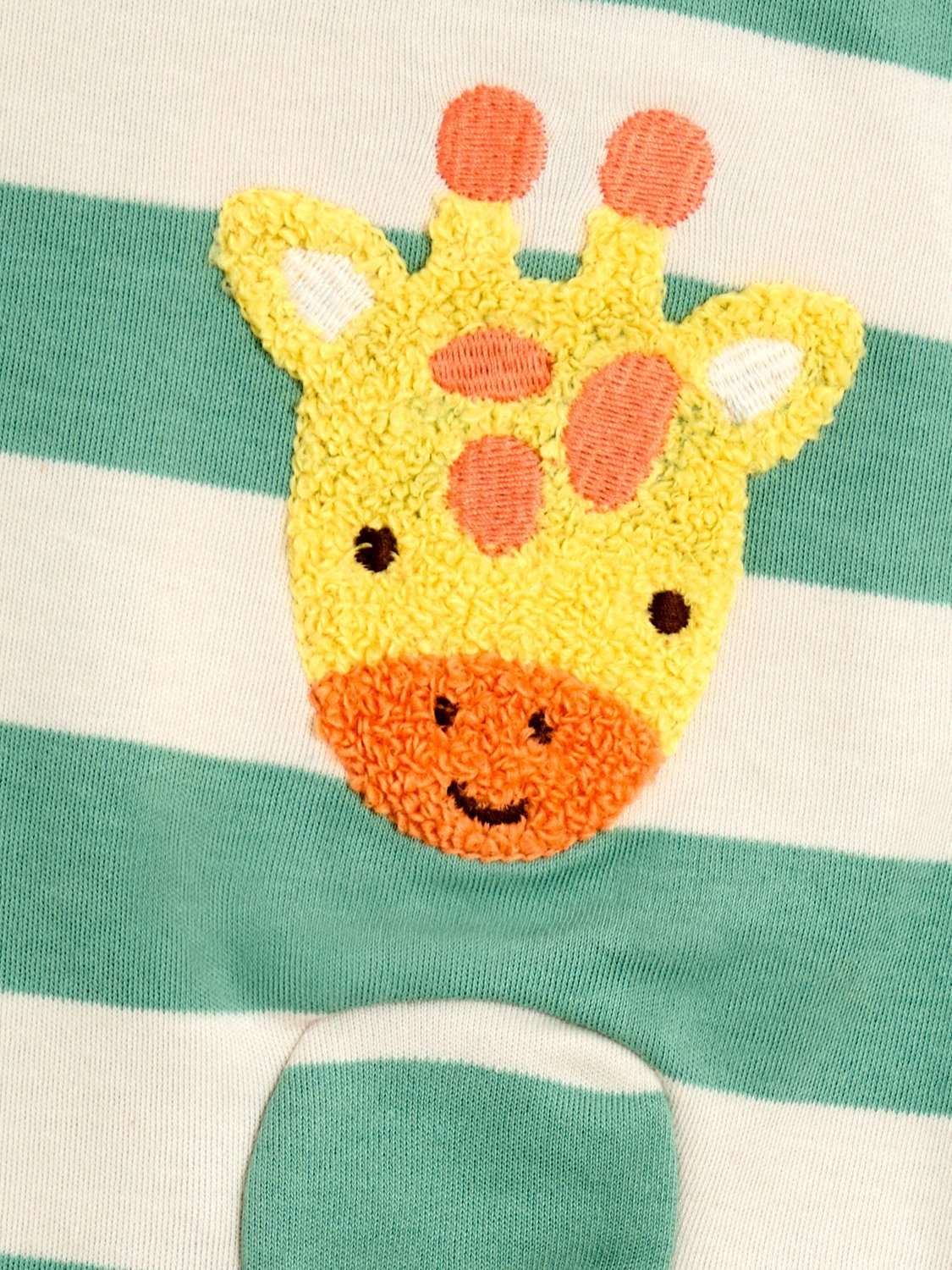 Baby Giraffe Appliqué Zip Sleepsuit, Green