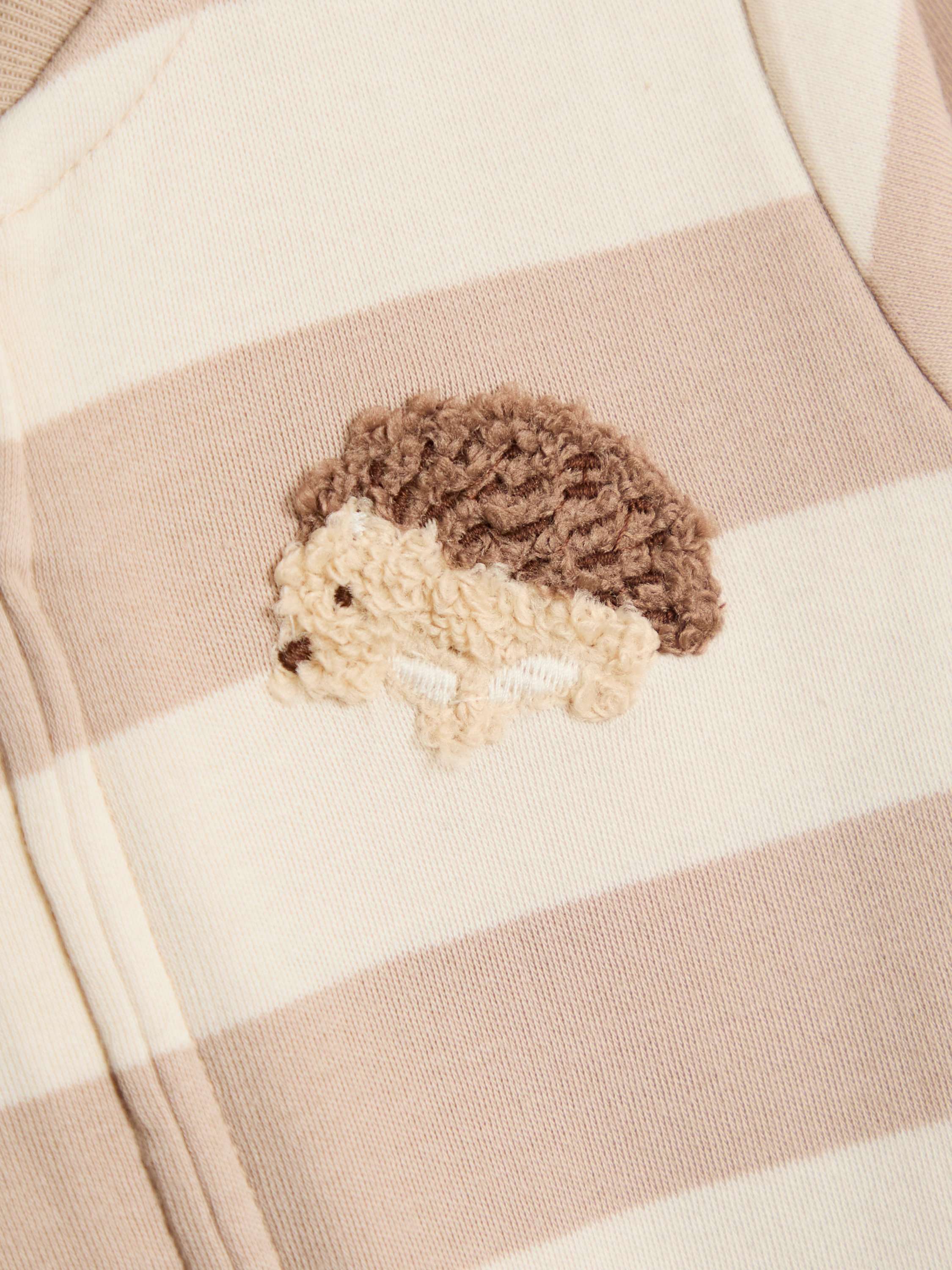 Baby Hedgehog Stripe Footed Sleepsuit, Brown