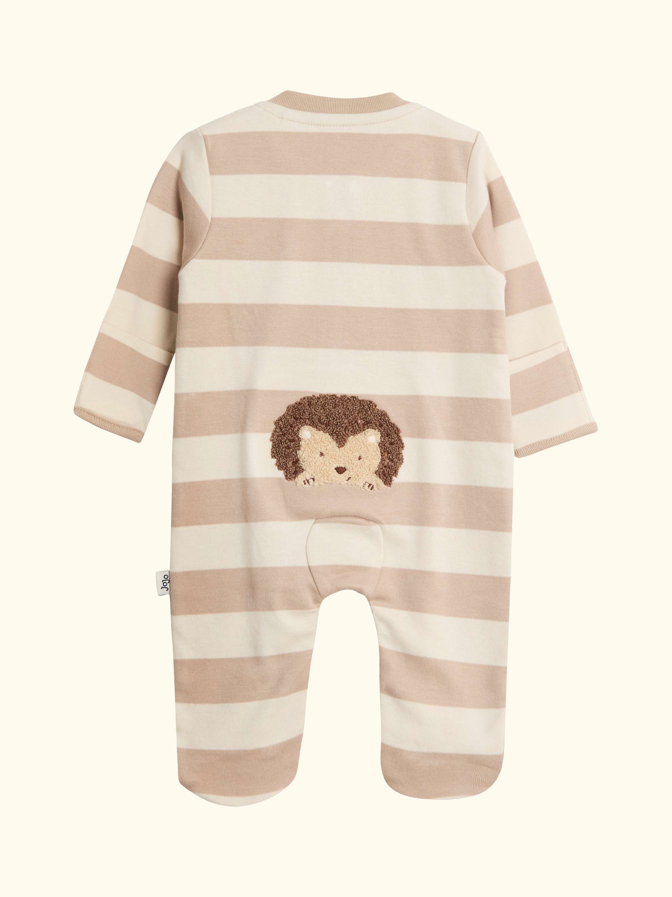 Baby Hedgehog Stripe Footed Sleepsuit, Brown