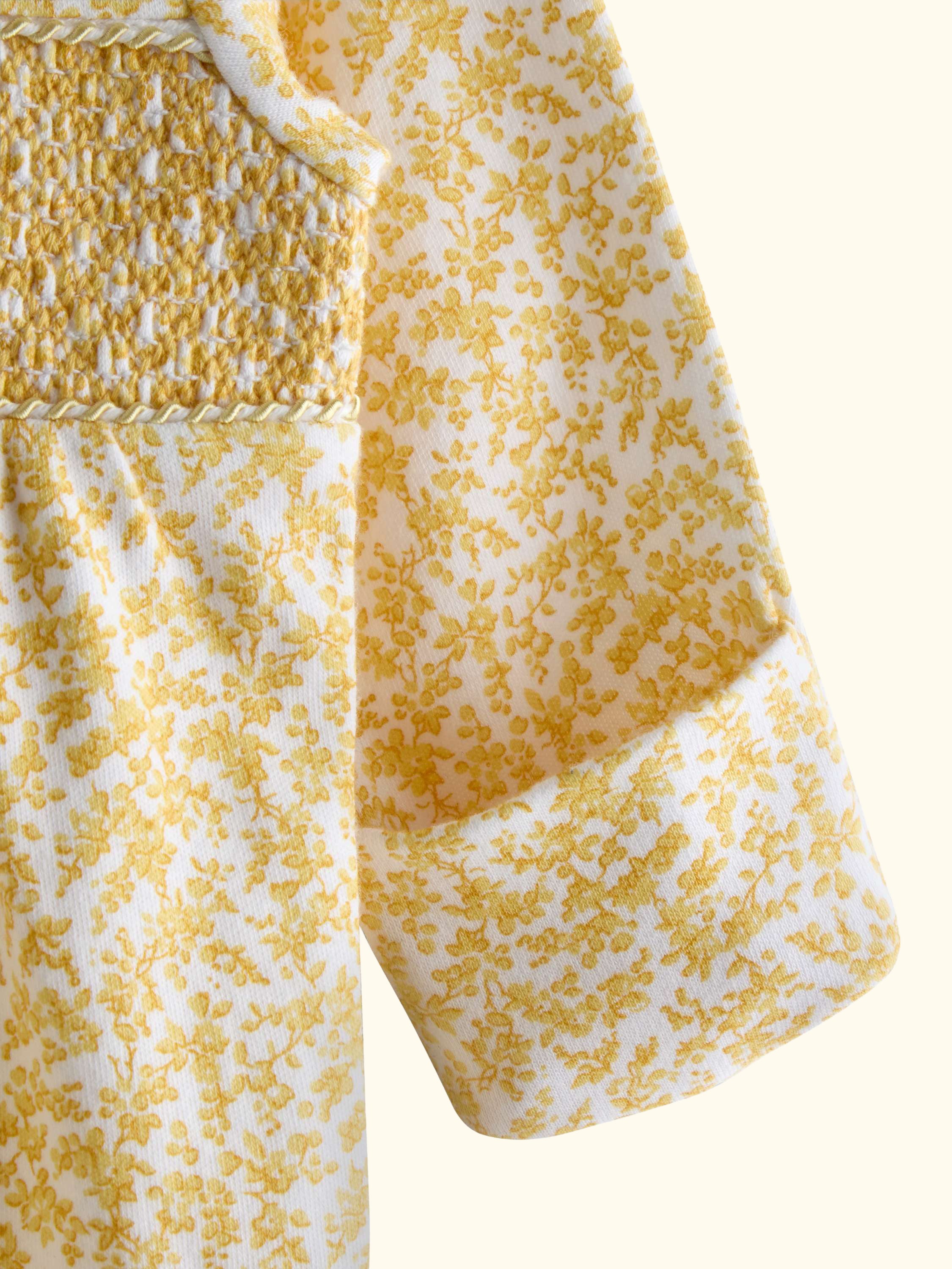 Baby Smocked Sleepsuit, Yellow