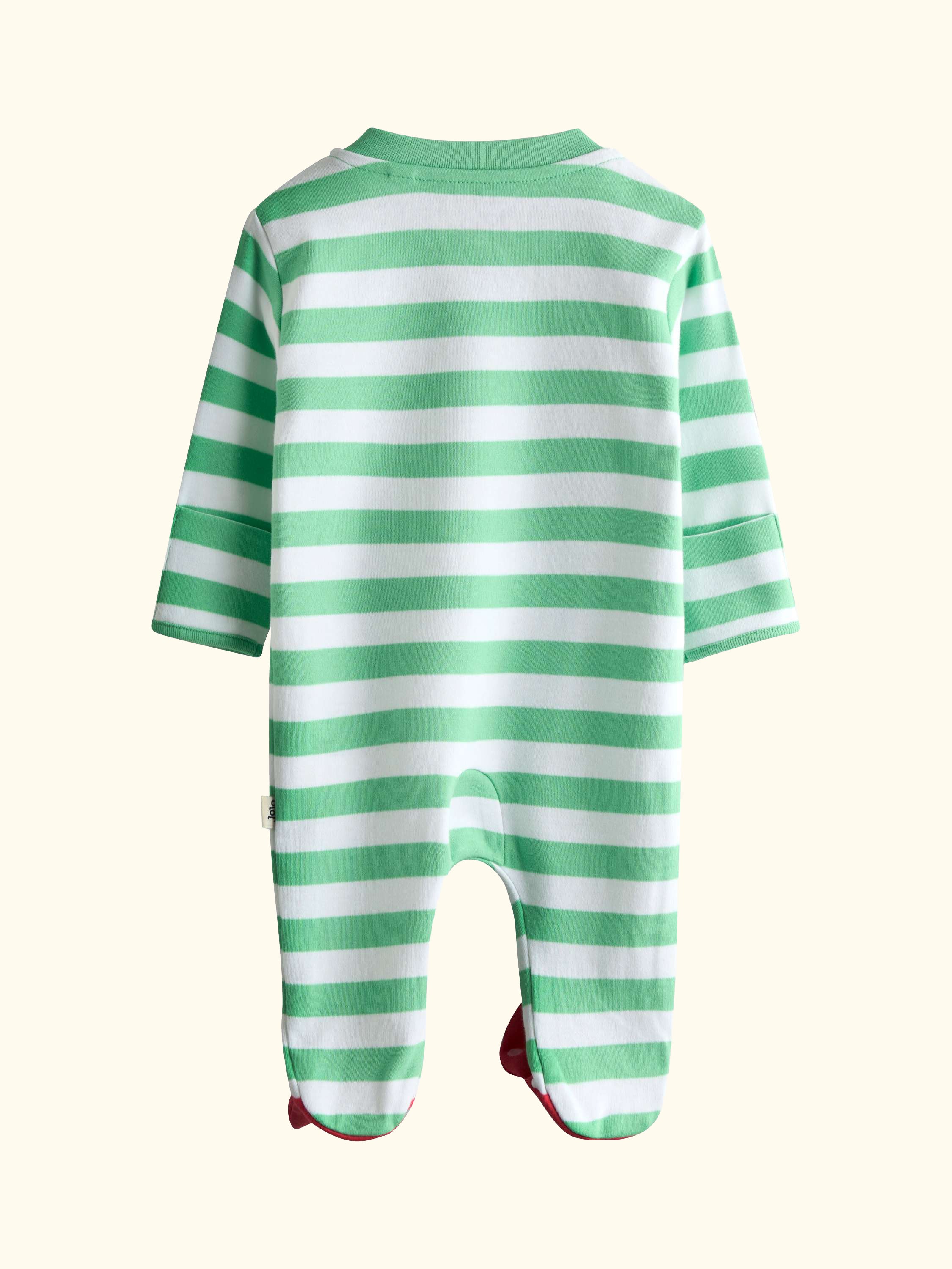 Baby Tomato Appliqué Cotton Footed Zip Sleepsuit, Green