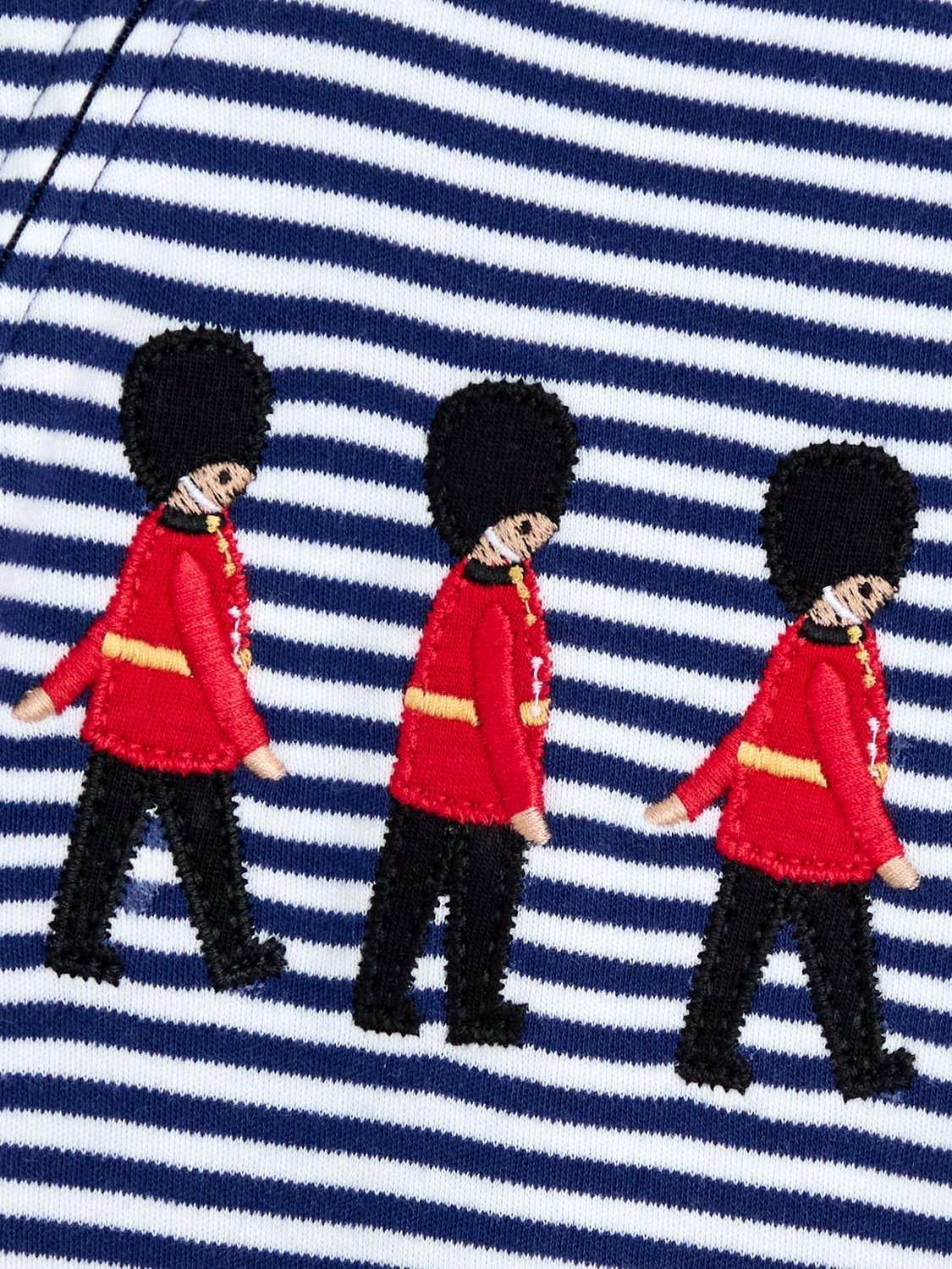 Baby Soldier Striped Footed Sleepsuit, Navy
