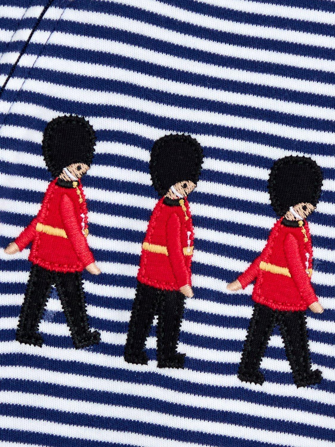 Baby Soldier Striped Footed Sleepsuit, Navy
