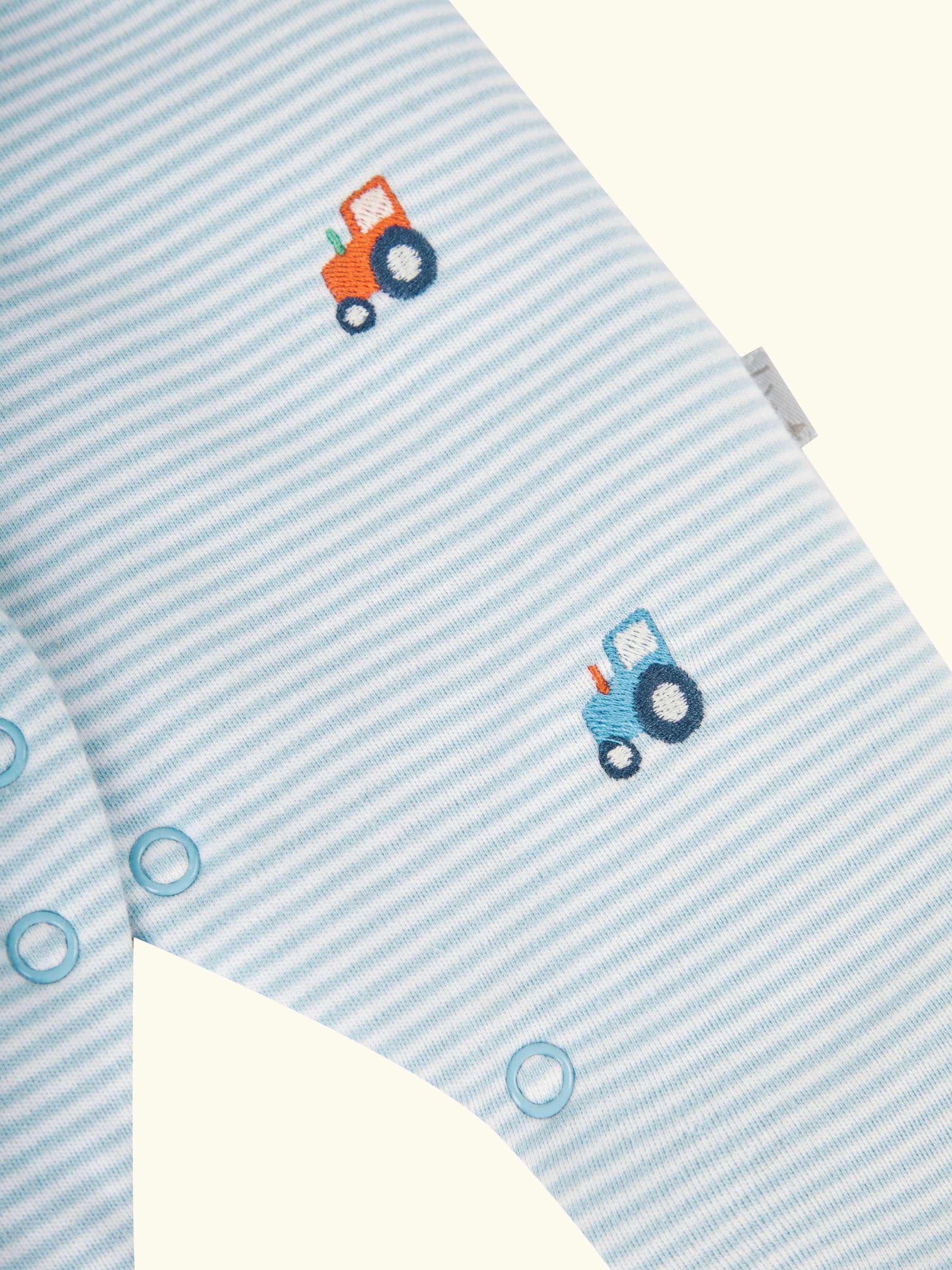 Baby Tractor Embroidered Sleepsuit, Blue