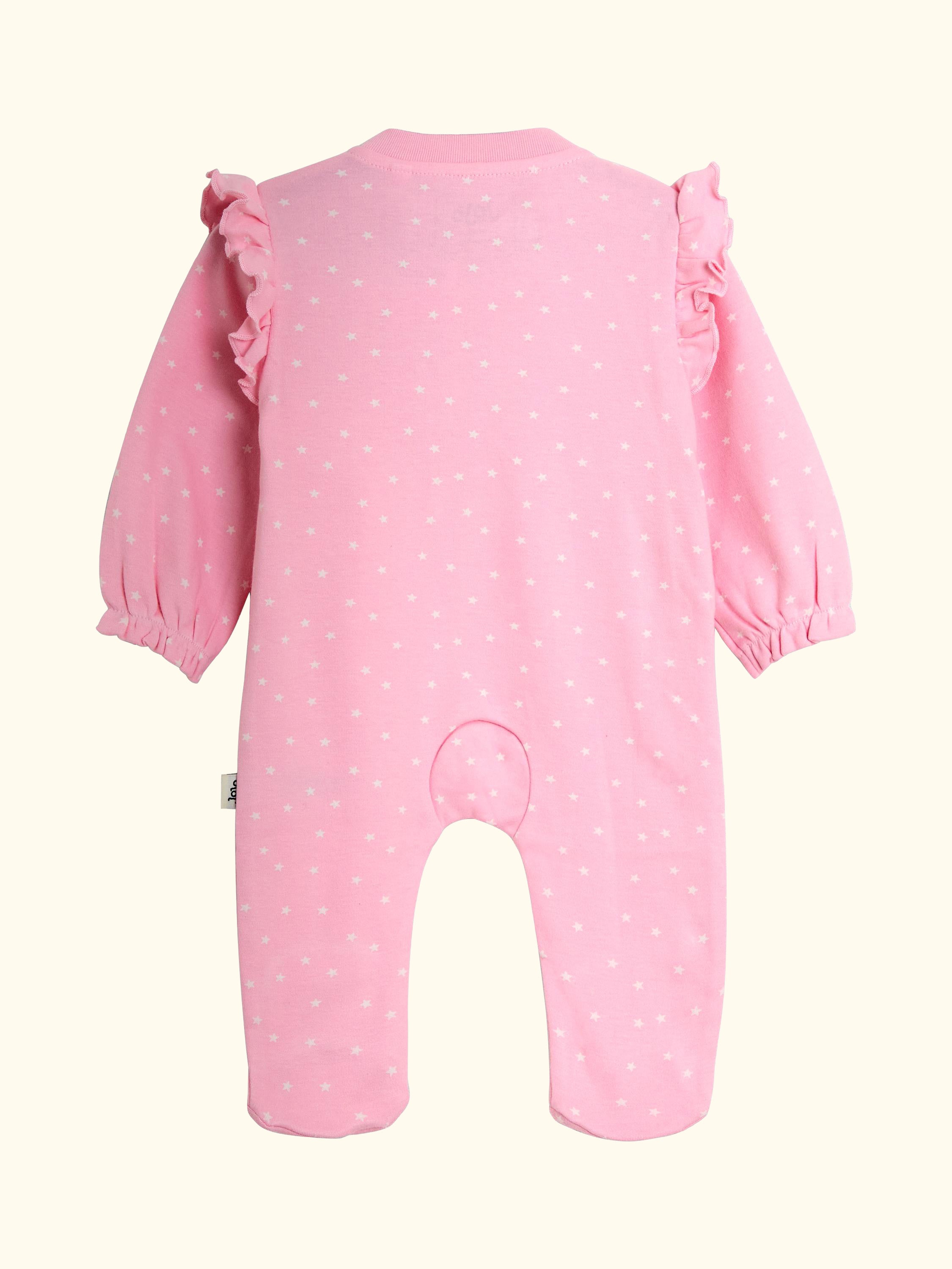 Baby Unicorn Frill Footed Sleepsuit, Pink
