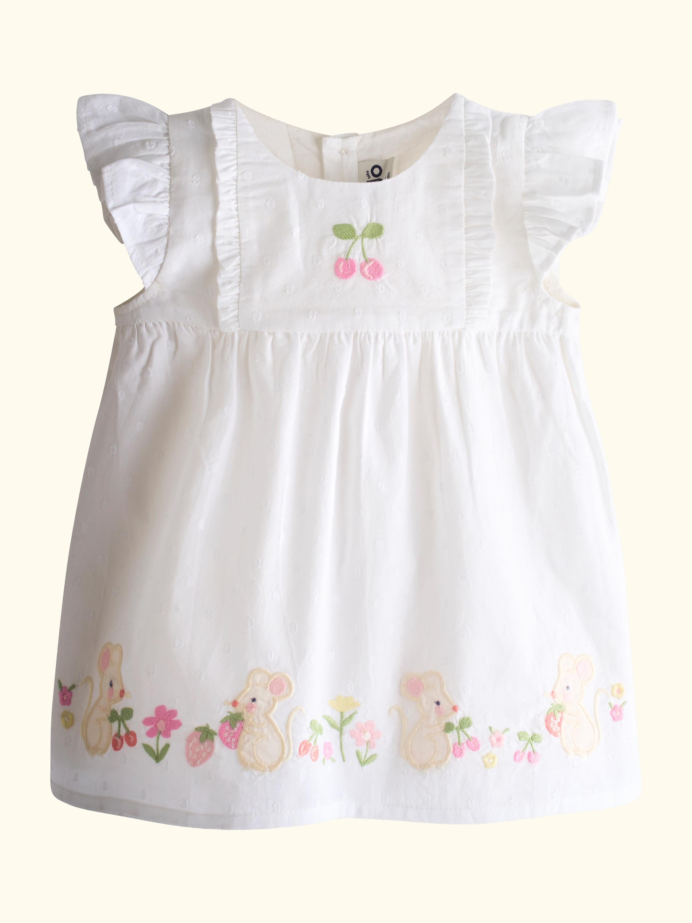 Baby Button Up Dress Set, Pure White