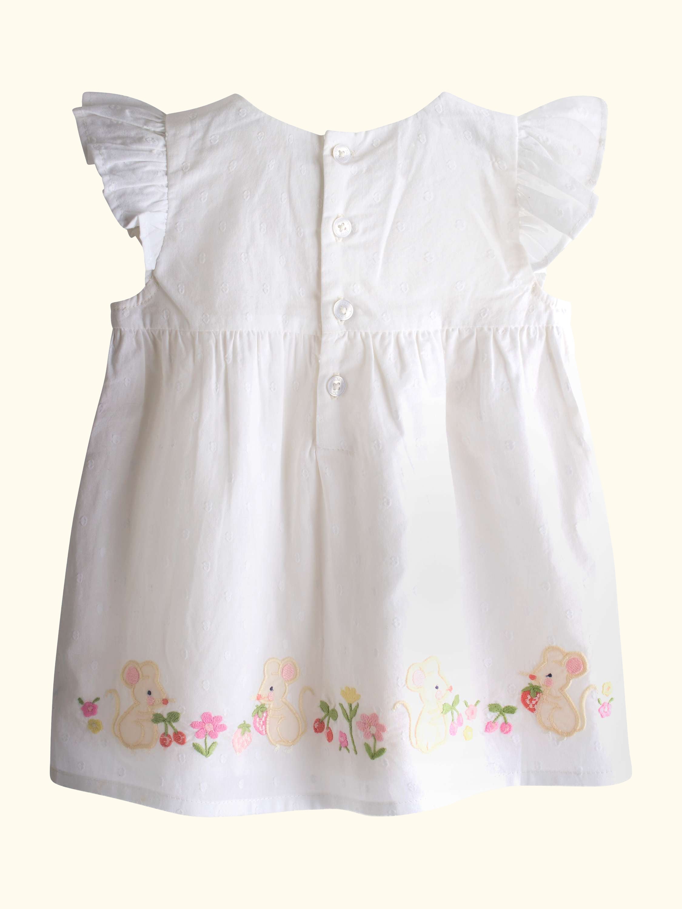 Baby Button Up Dress Set, Pure White