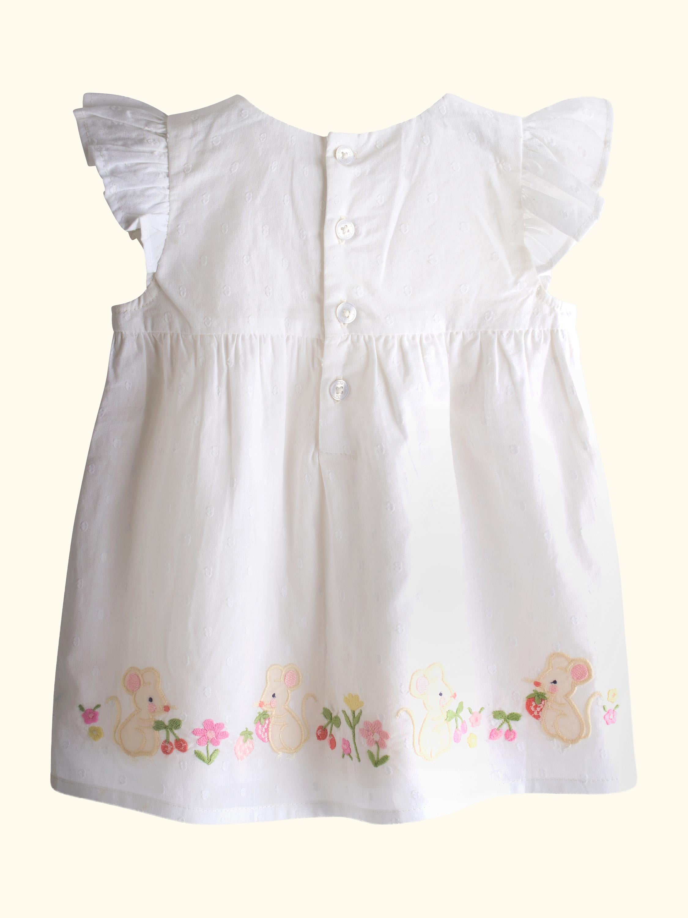 Baby Button Up Dress Set, Pure White