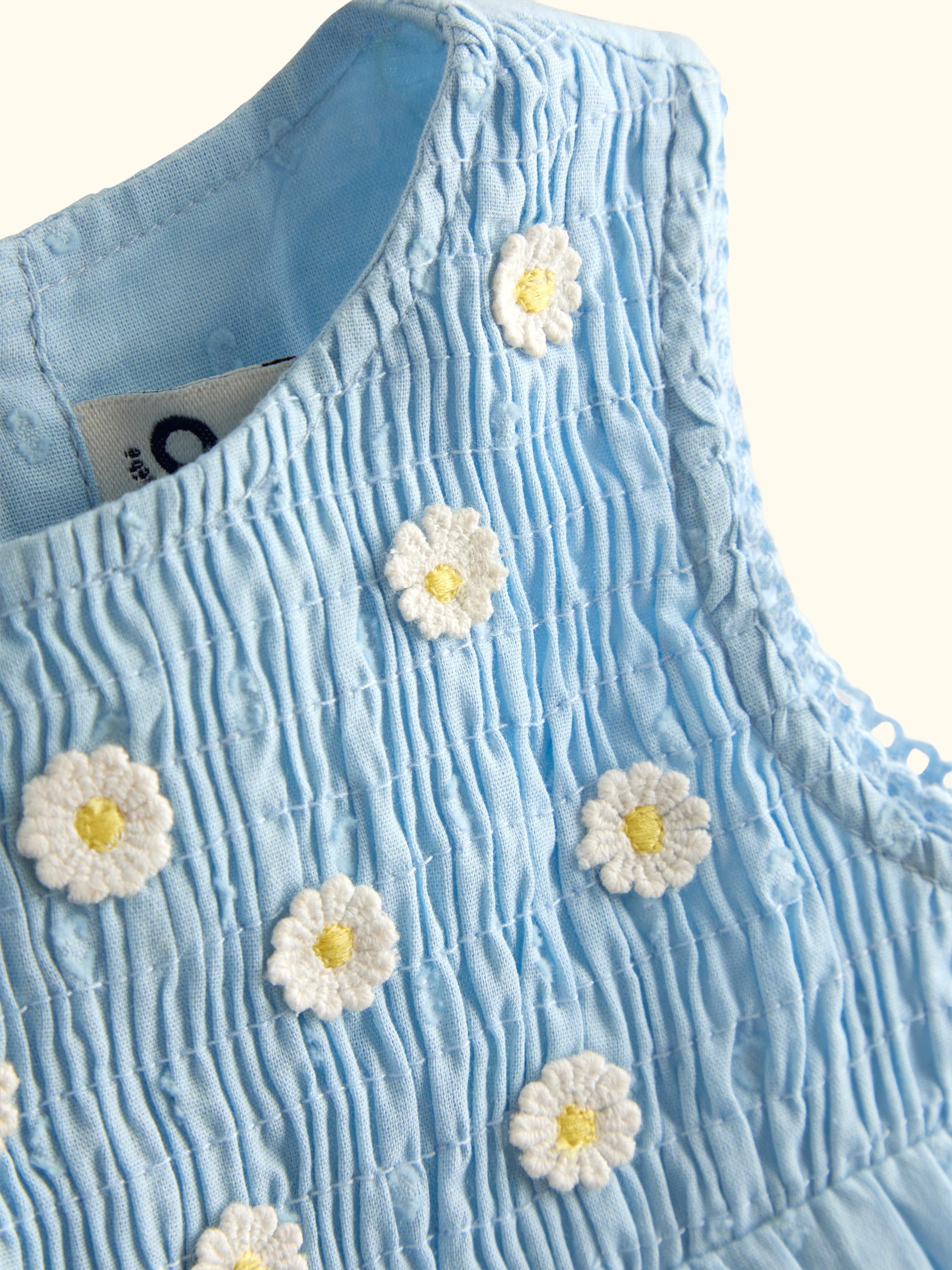 Baby Duck Appliqué Baby Dress, Mid Blue
