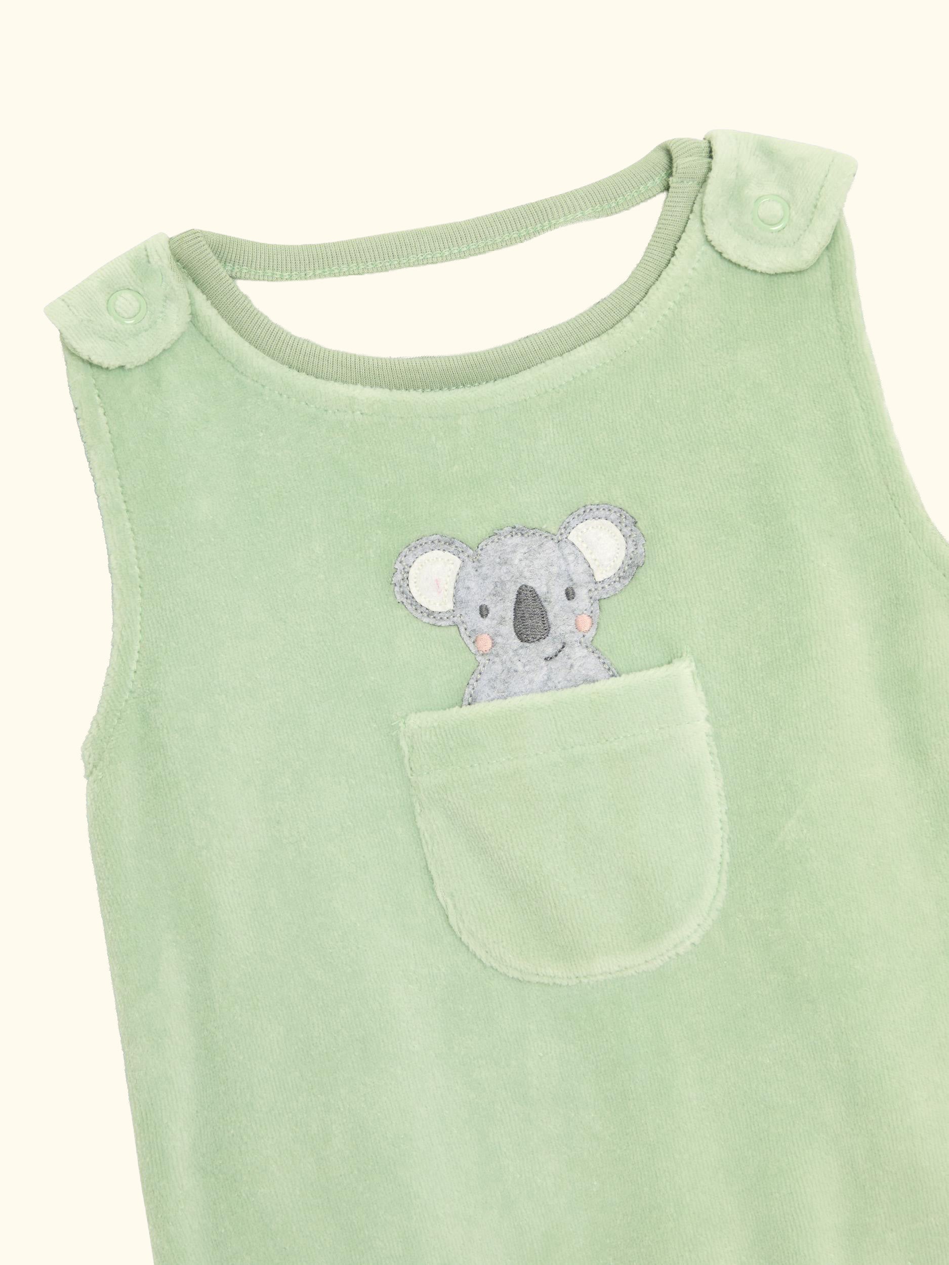 Baby Footed Dungarees & Bodysuit Set, Green