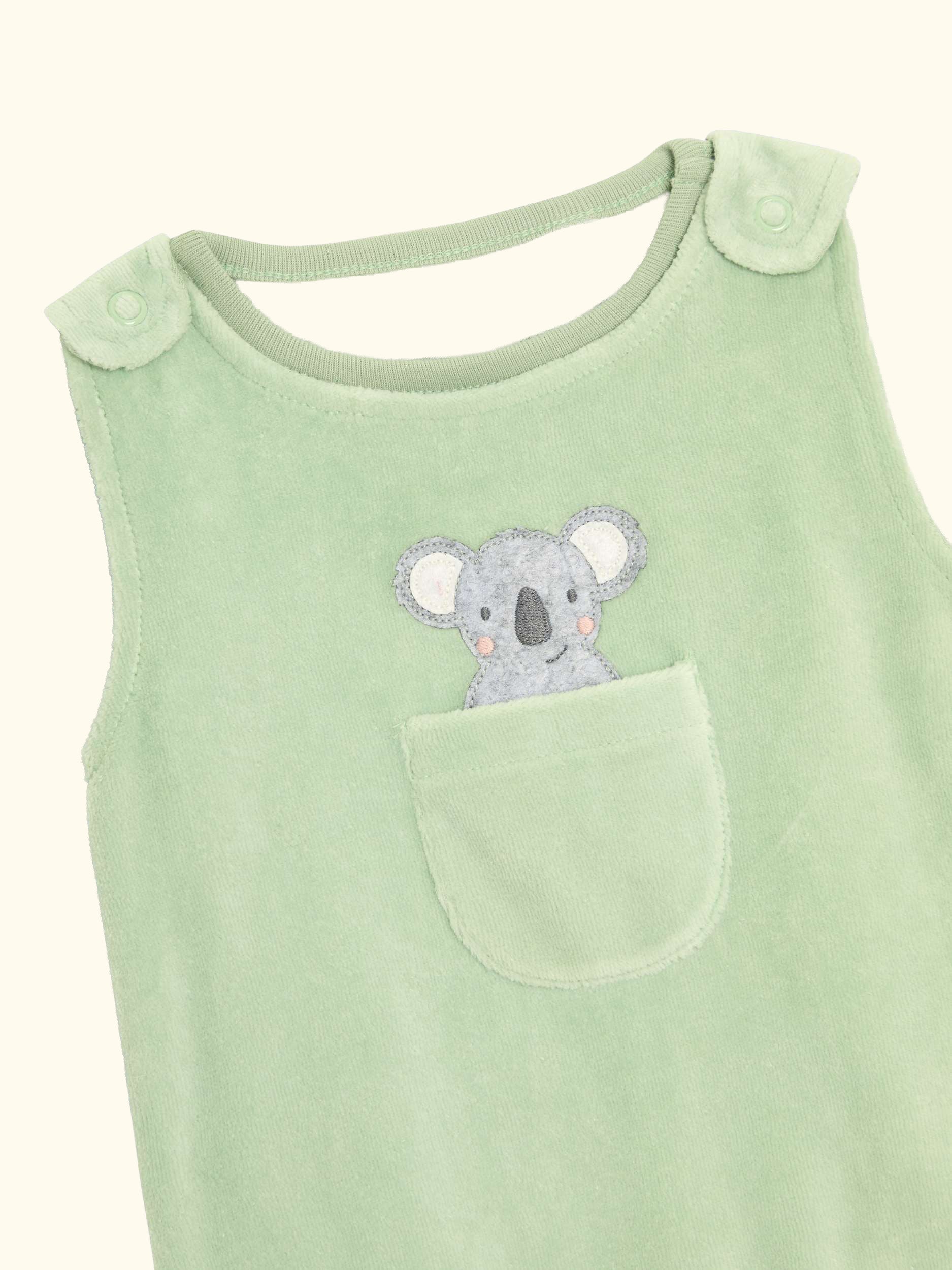 Baby Footed Dungarees & Bodysuit Set, Green