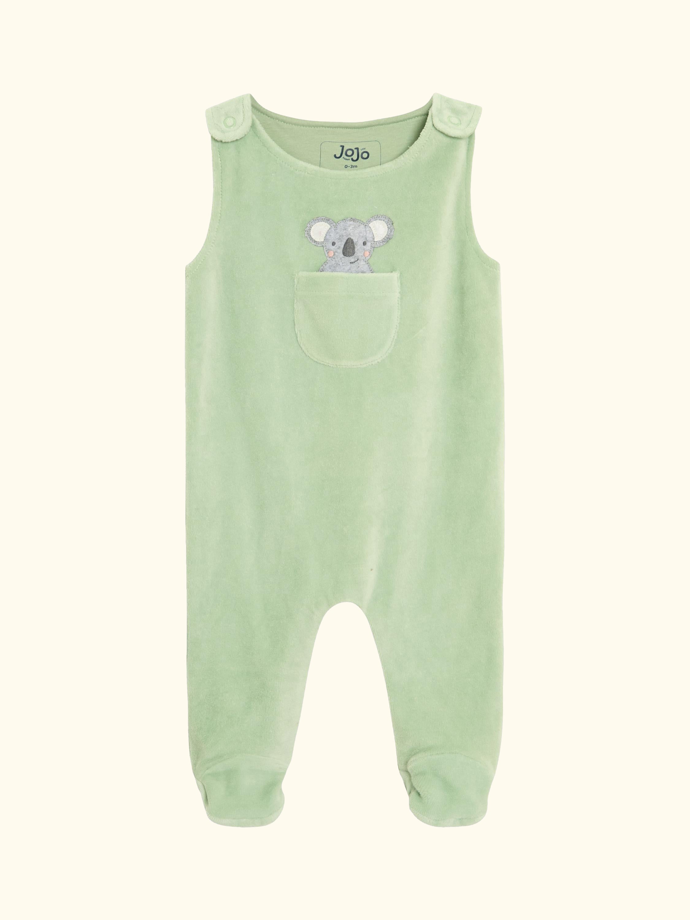 Baby Footed Dungarees & Bodysuit Set, Green