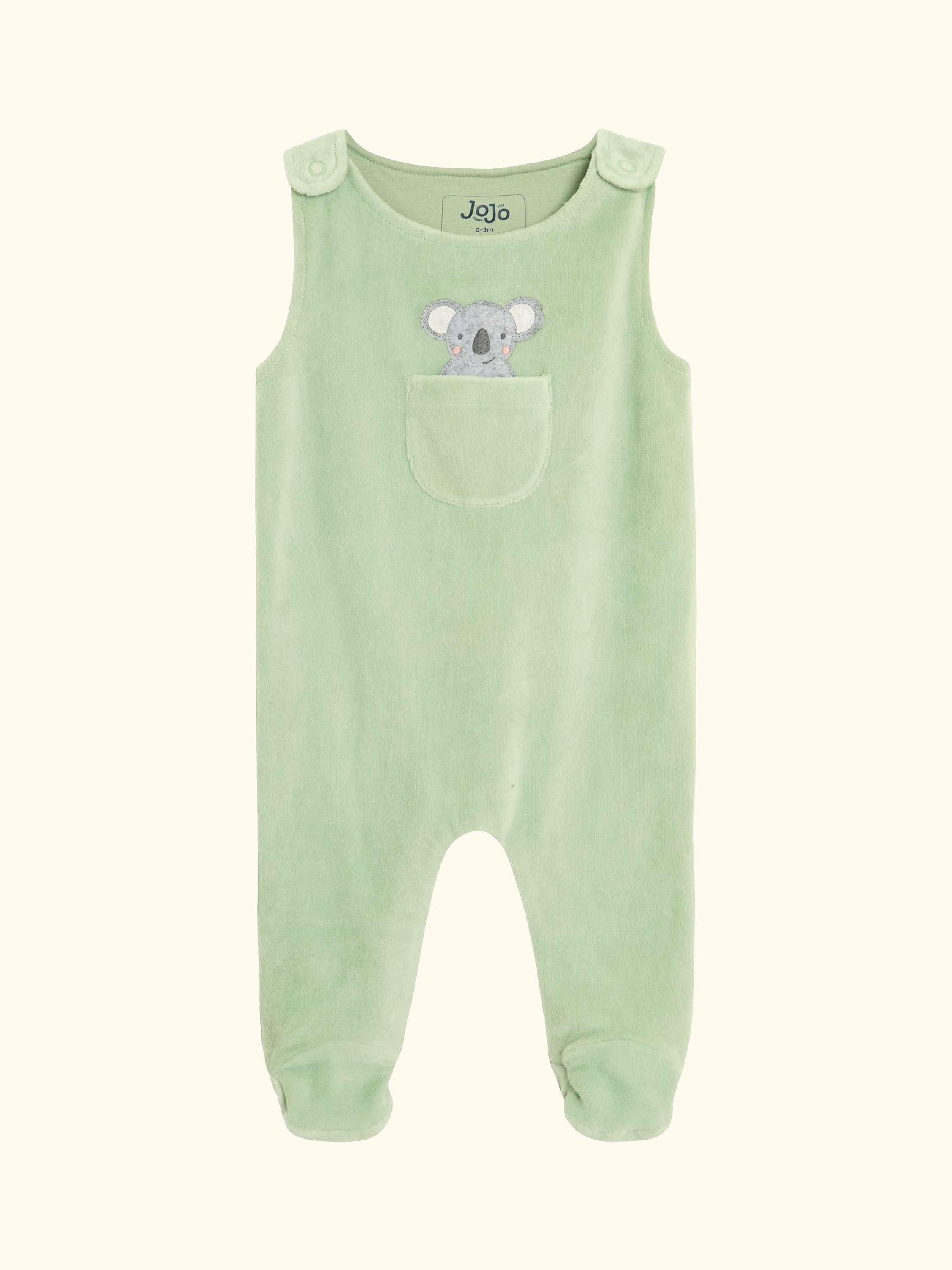 Baby Footed Dungarees & Bodysuit Set, Green