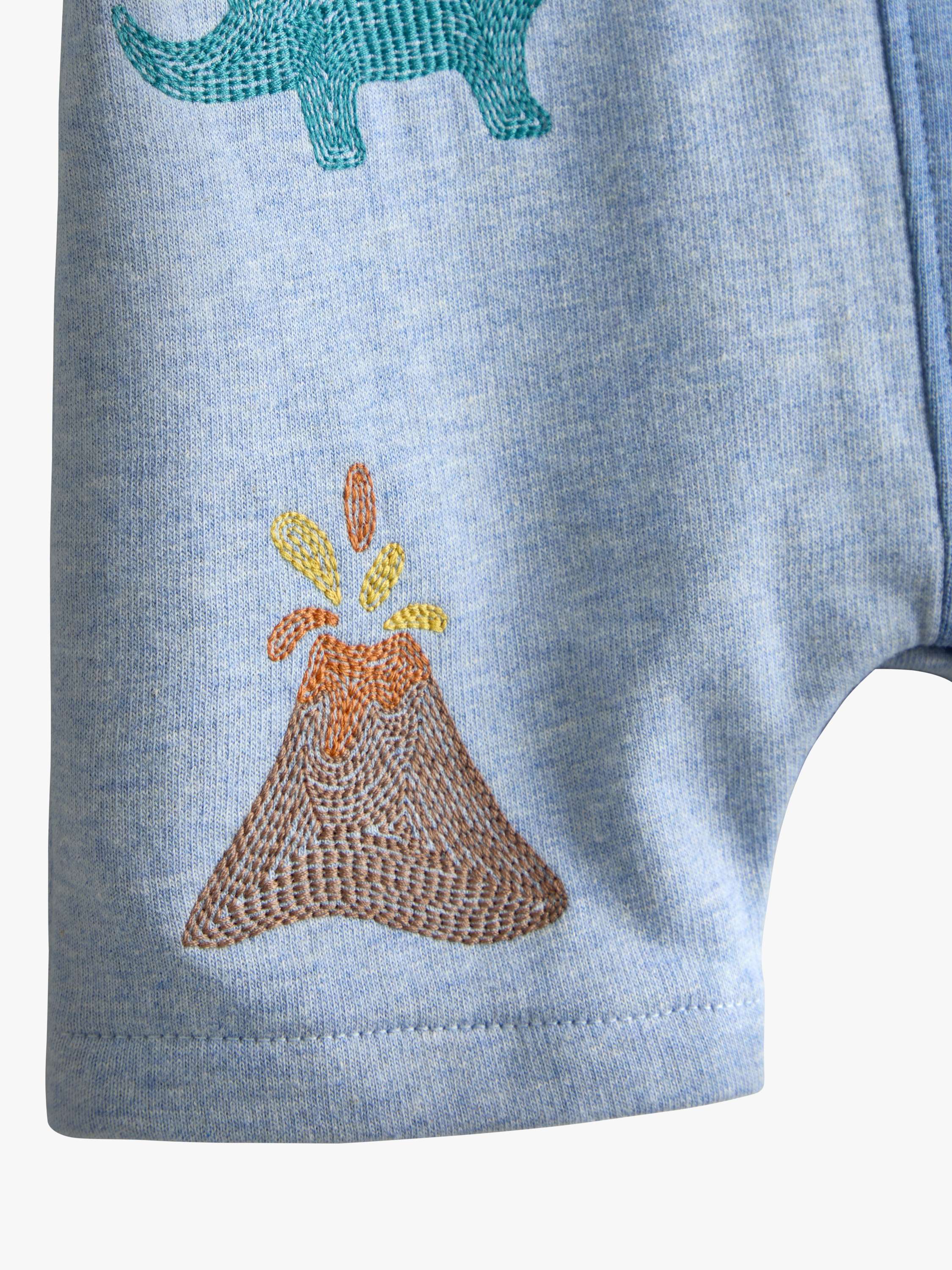 Baby Dinosaur Dungarees and T-Shirt Set, Blue Marl