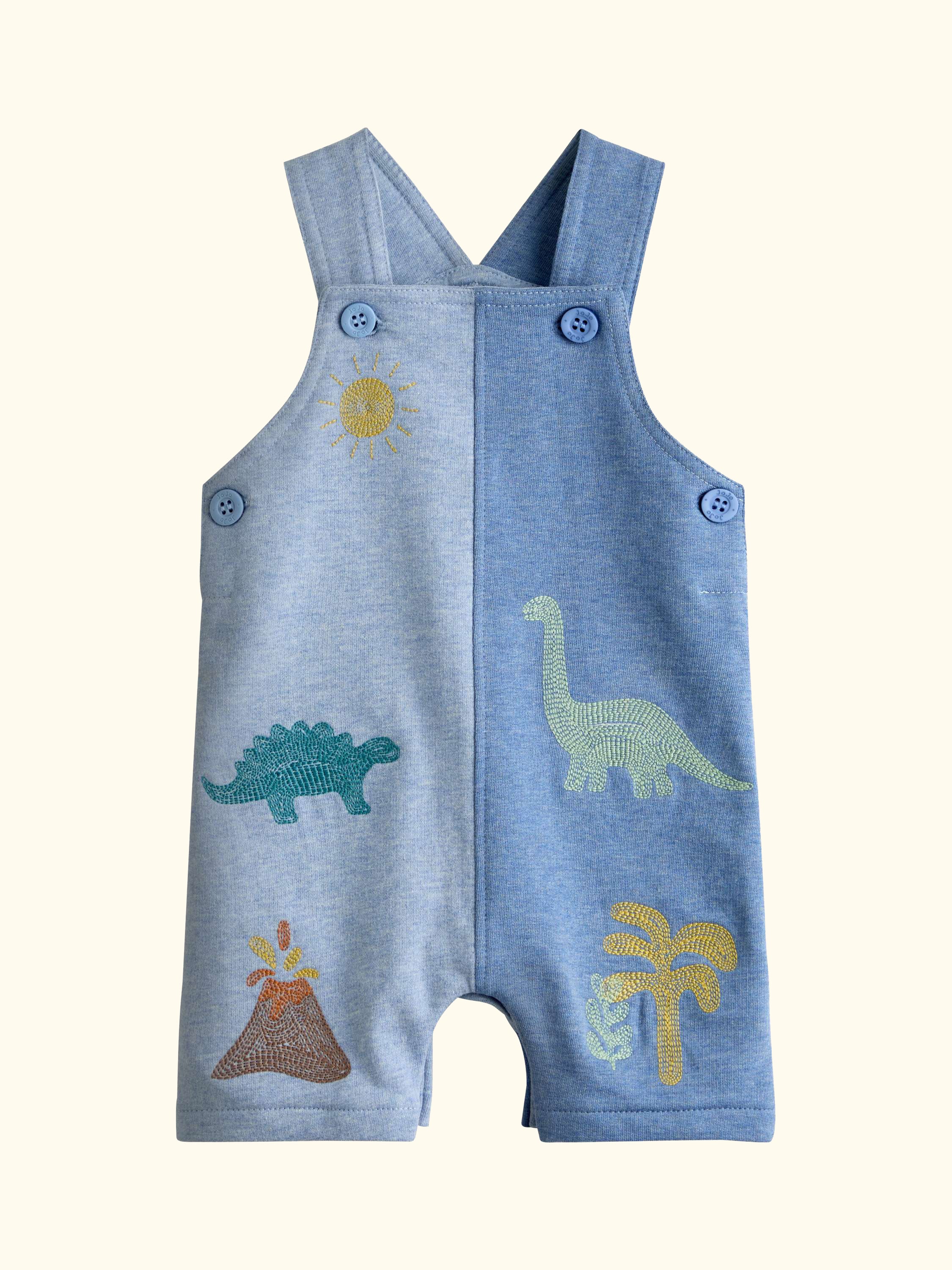 Baby Dinosaur Dungarees and T-Shirt Set, Blue Marl