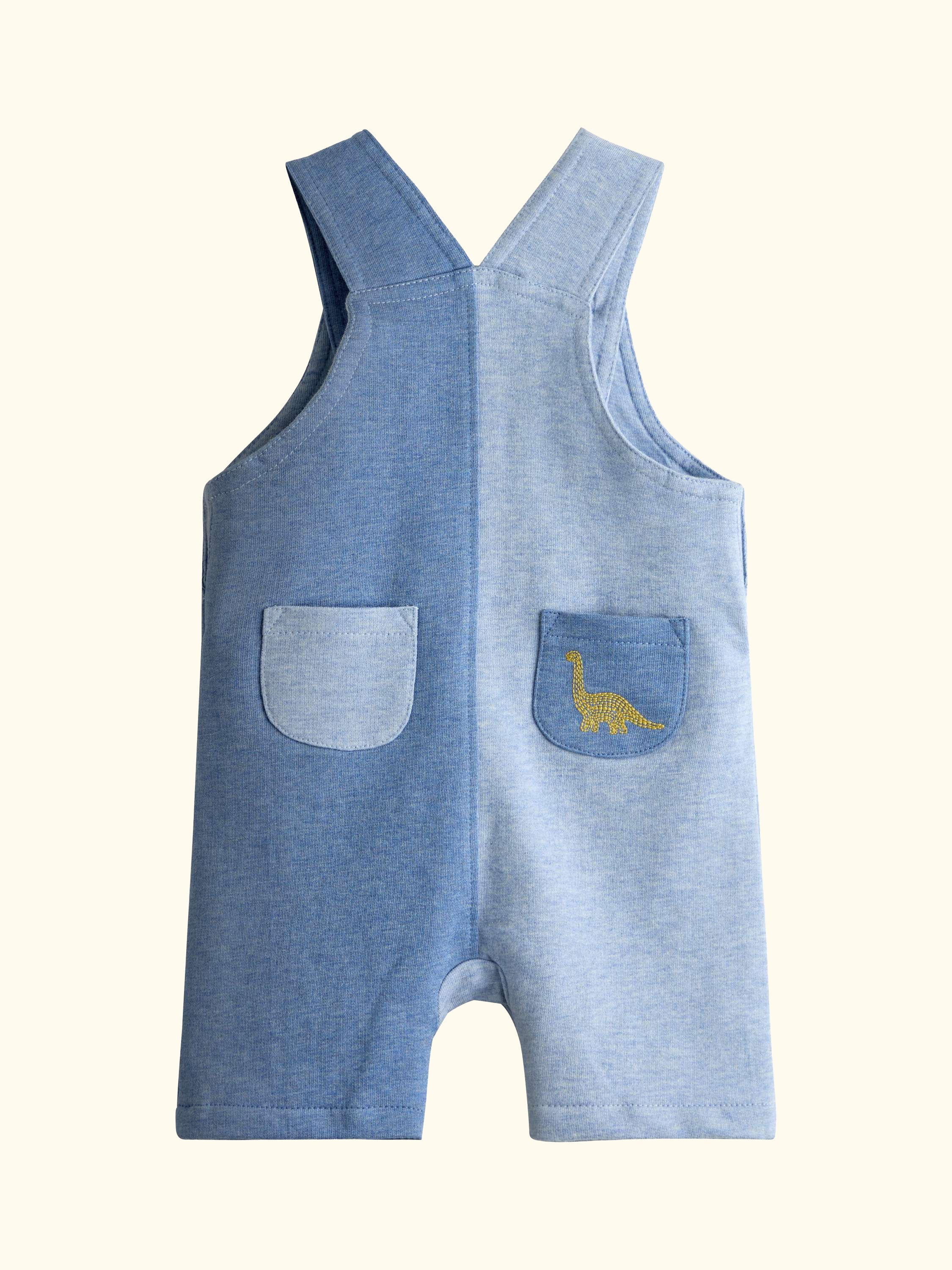 Baby Dinosaur Dungarees and T-Shirt Set, Blue Marl