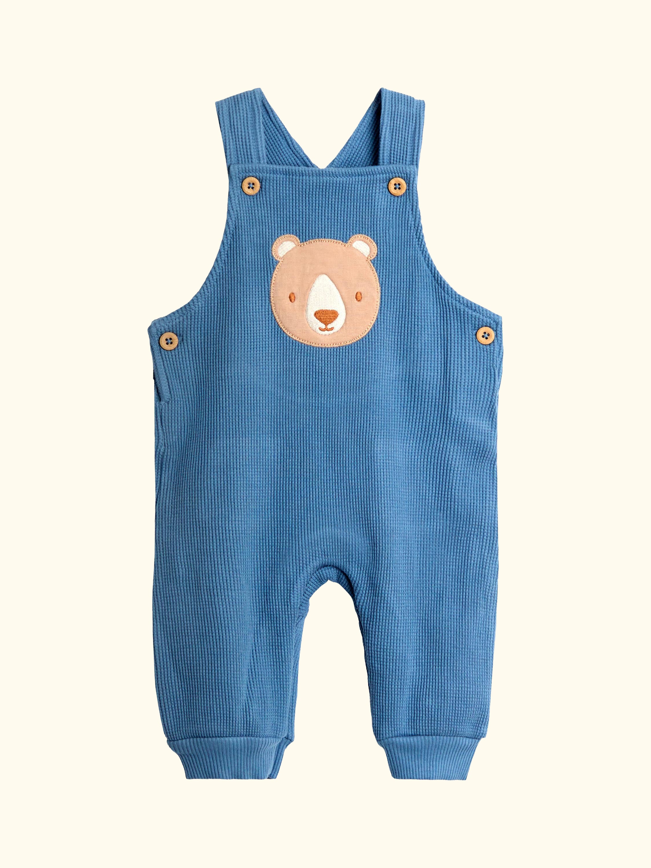 Baby Bear Dungaree Set, Blue/Brown