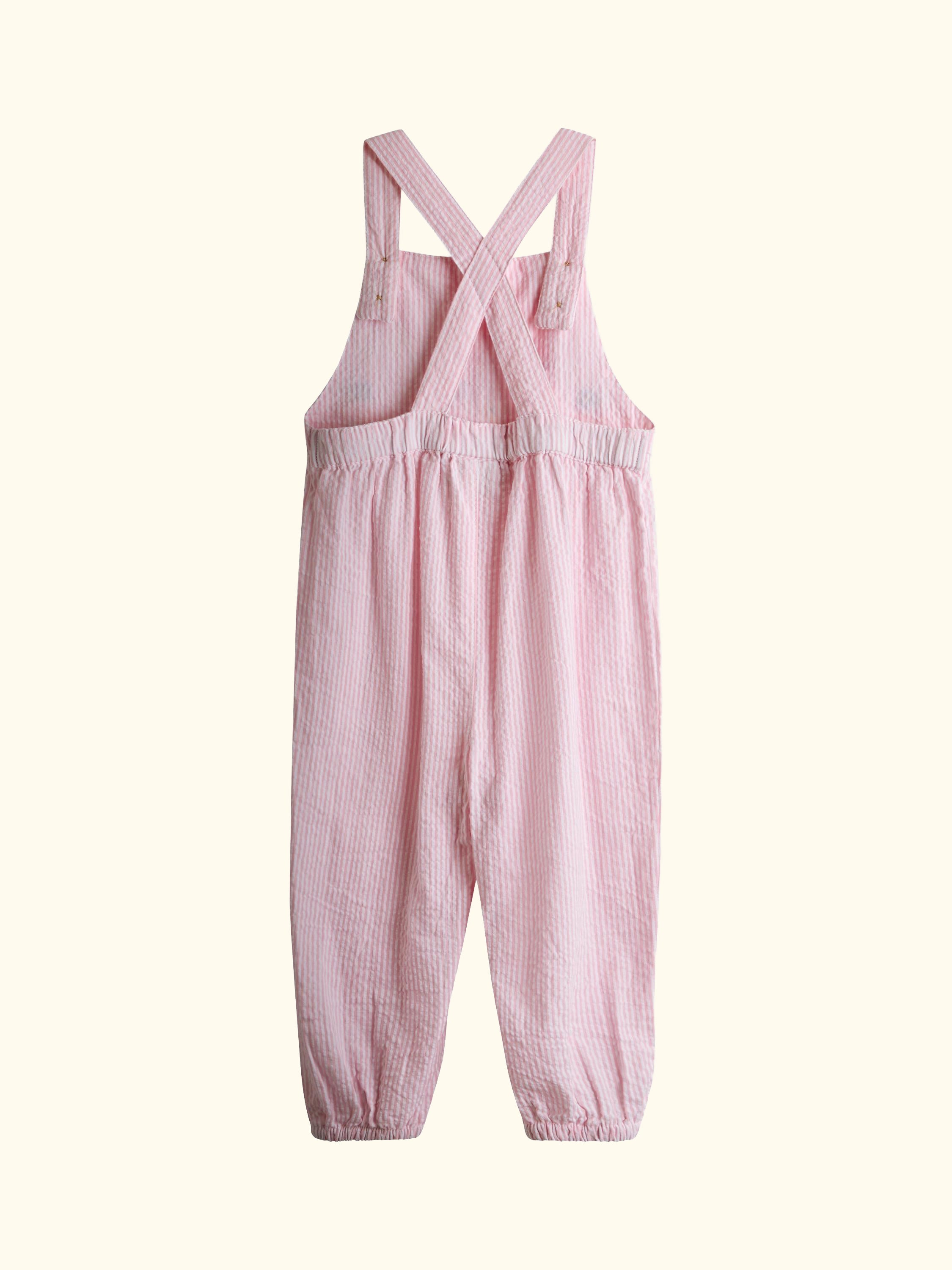 Baby Embroidered Dungarees and Body Set, Light Pink