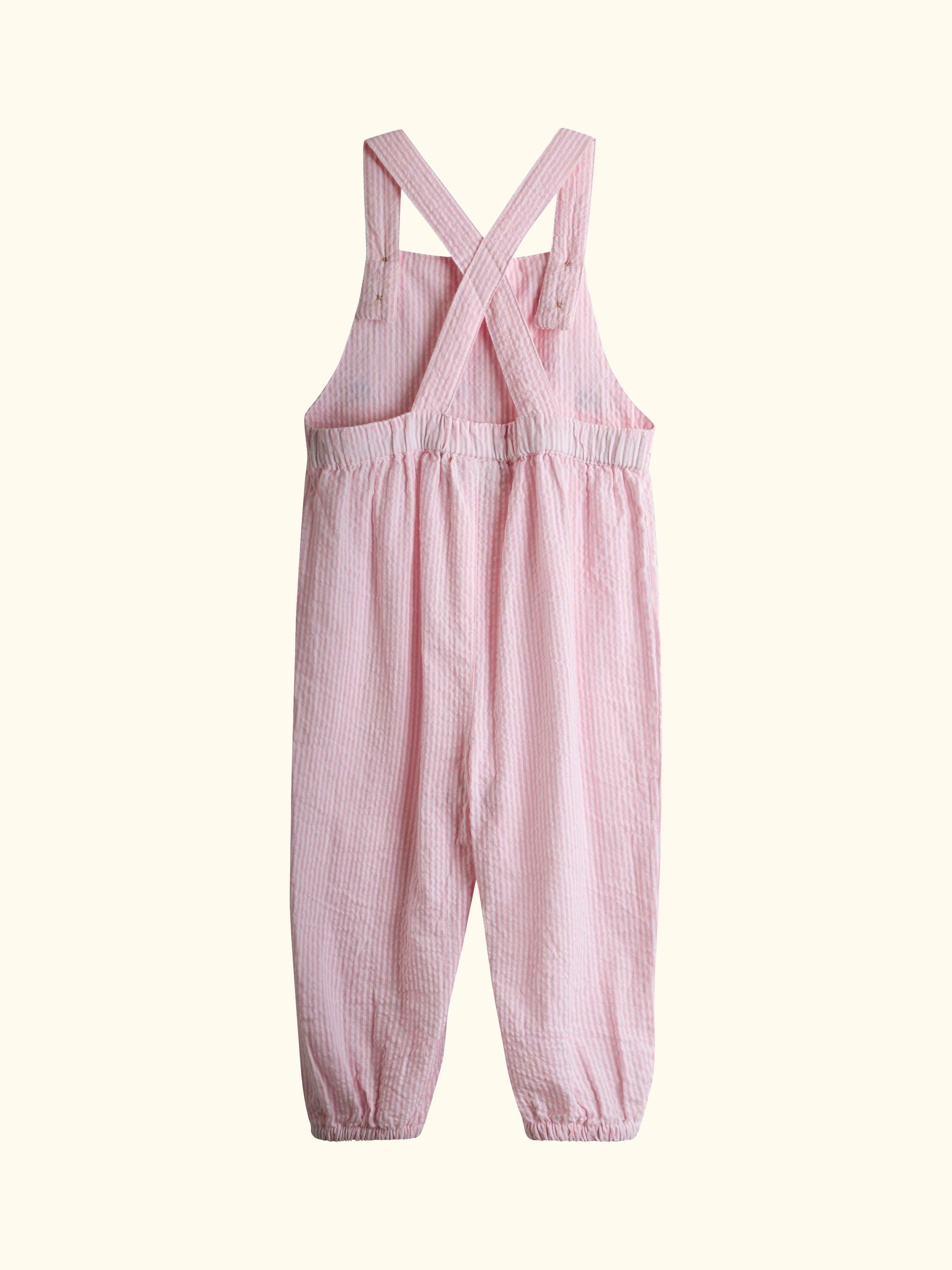 Baby Embroidered Dungarees and Body Set, Light Pink
