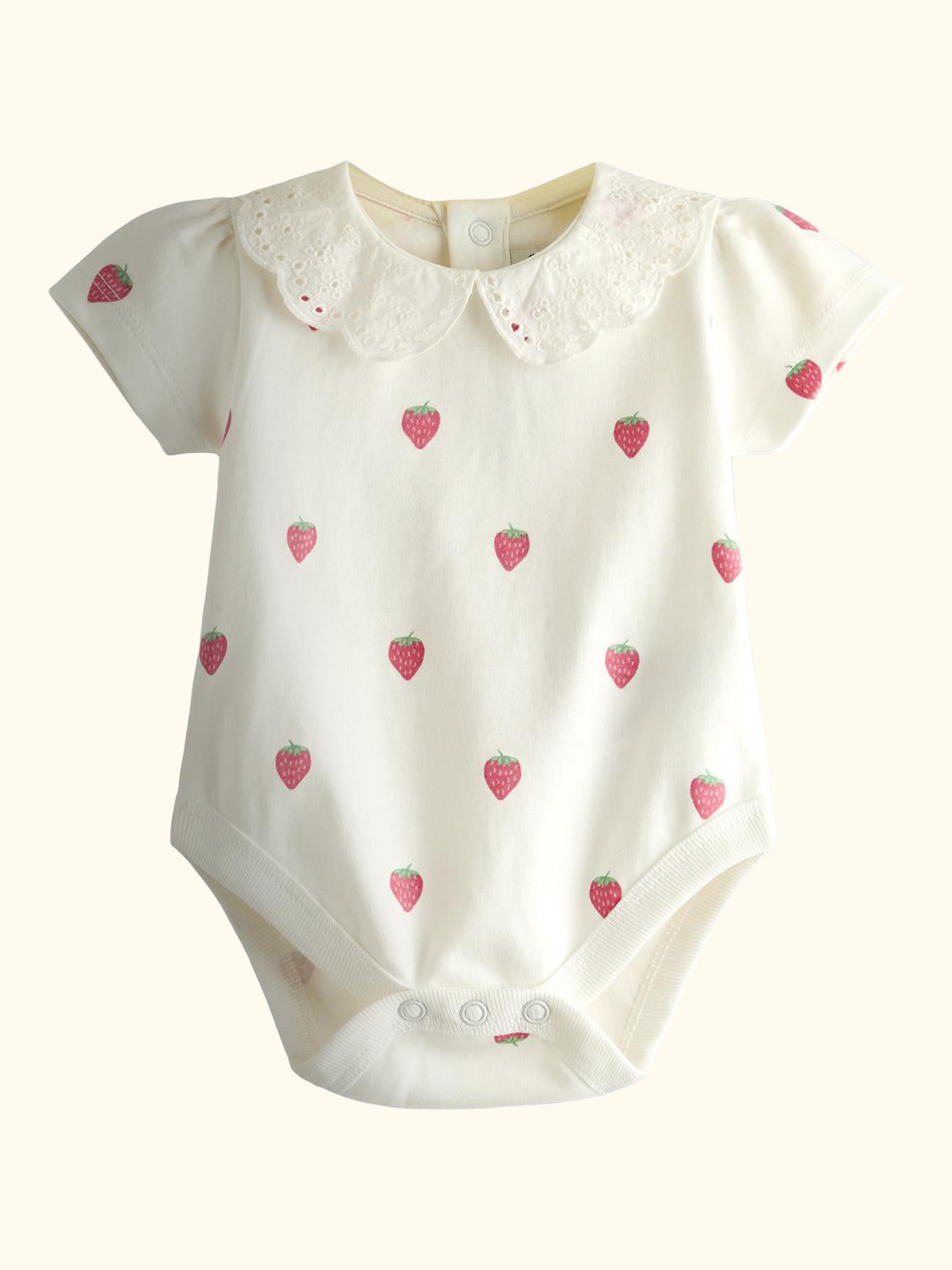Baby Strawberry Bodysuit and Dungarees Set, Pink
