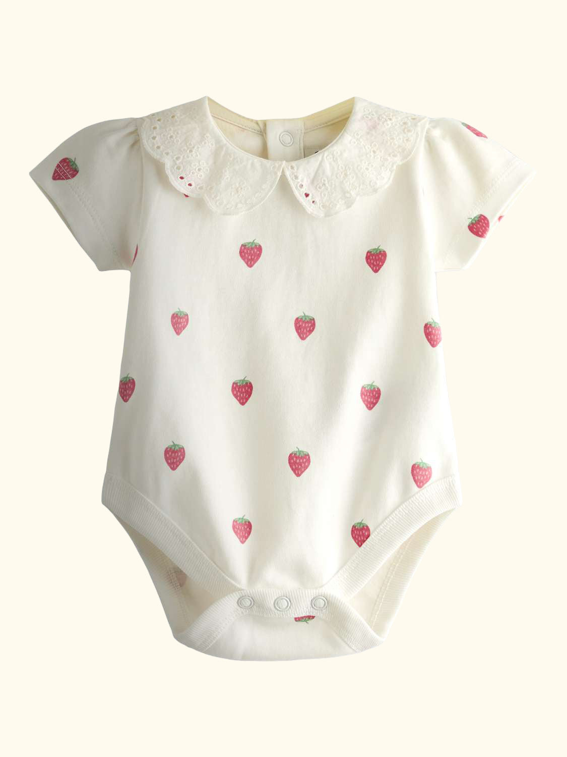 Baby Strawberry Bodysuit and Dungarees Set, Pink