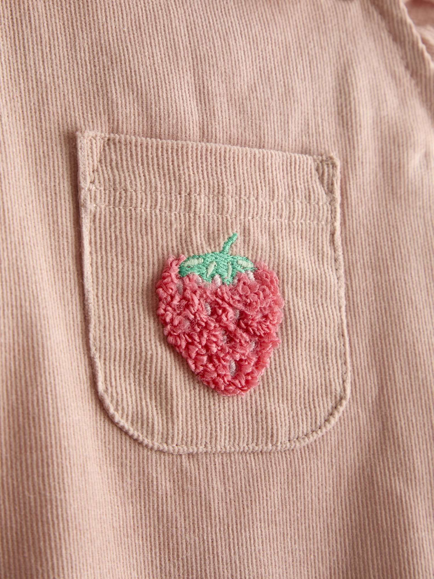 Baby Strawberry Bodysuit and Dungarees Set, Pink