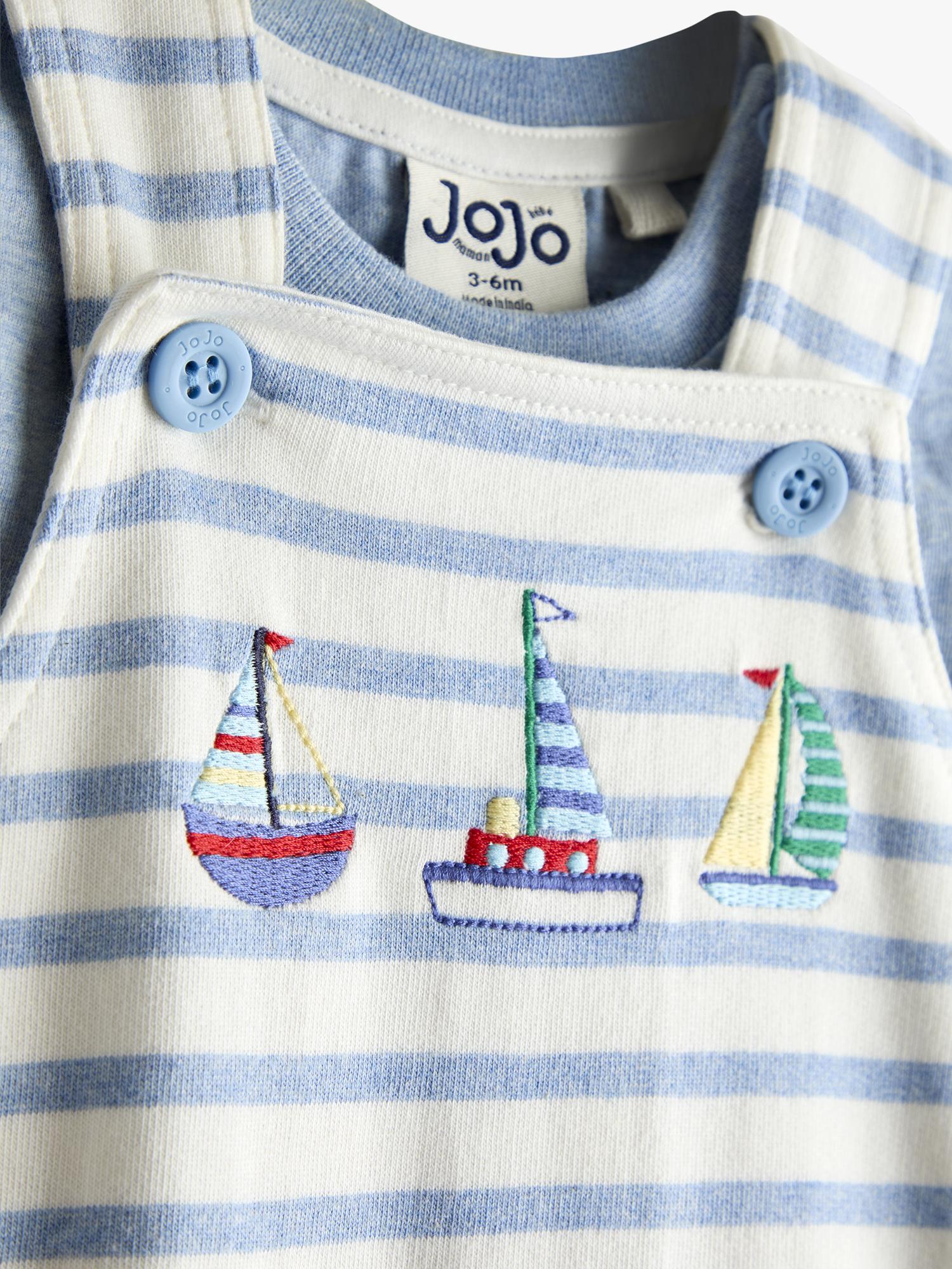Baby Top and Dungarees Set, Light Blue