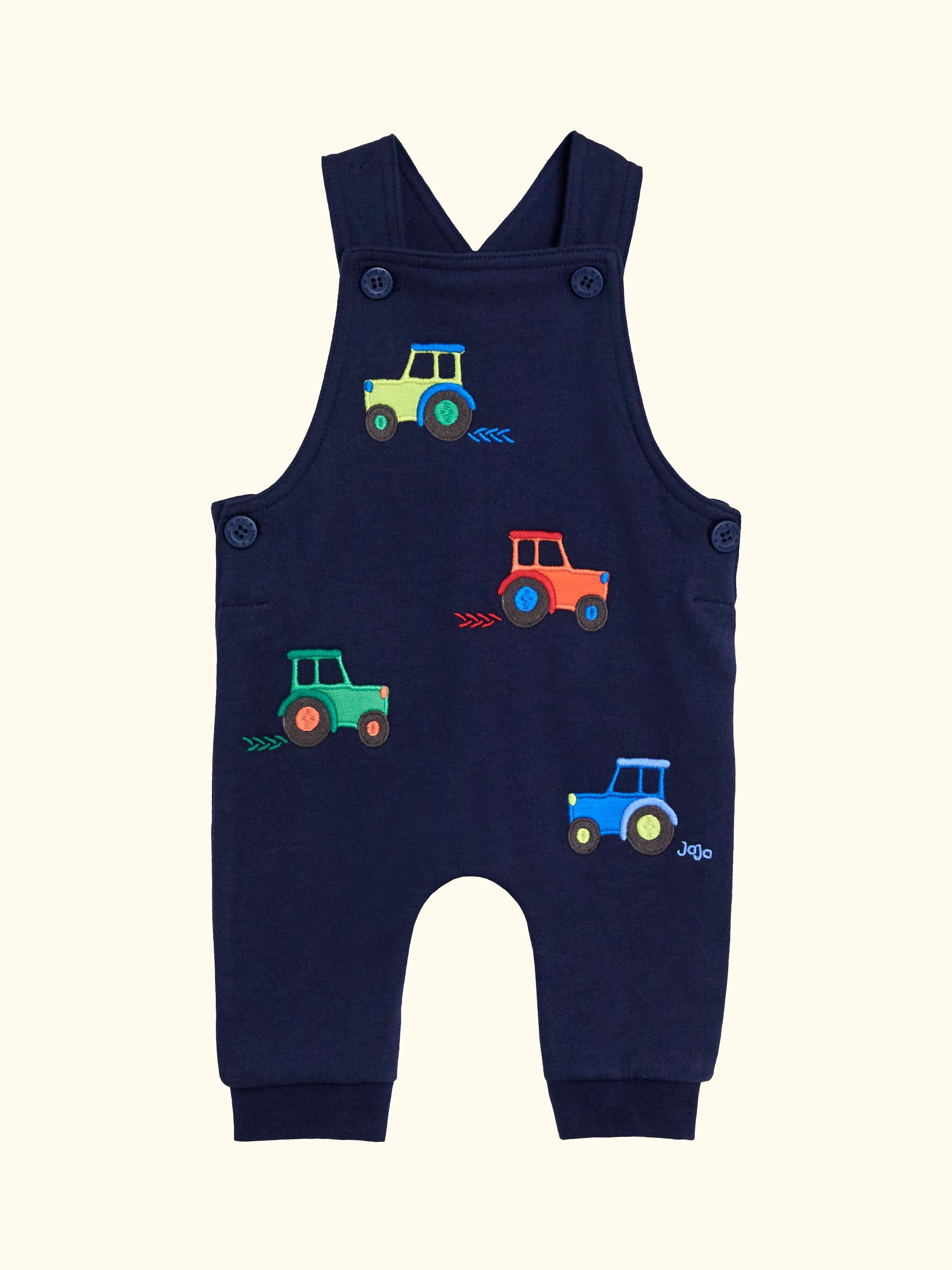 Baby Appliqué Dungarees and Stripe Top Set, Navy